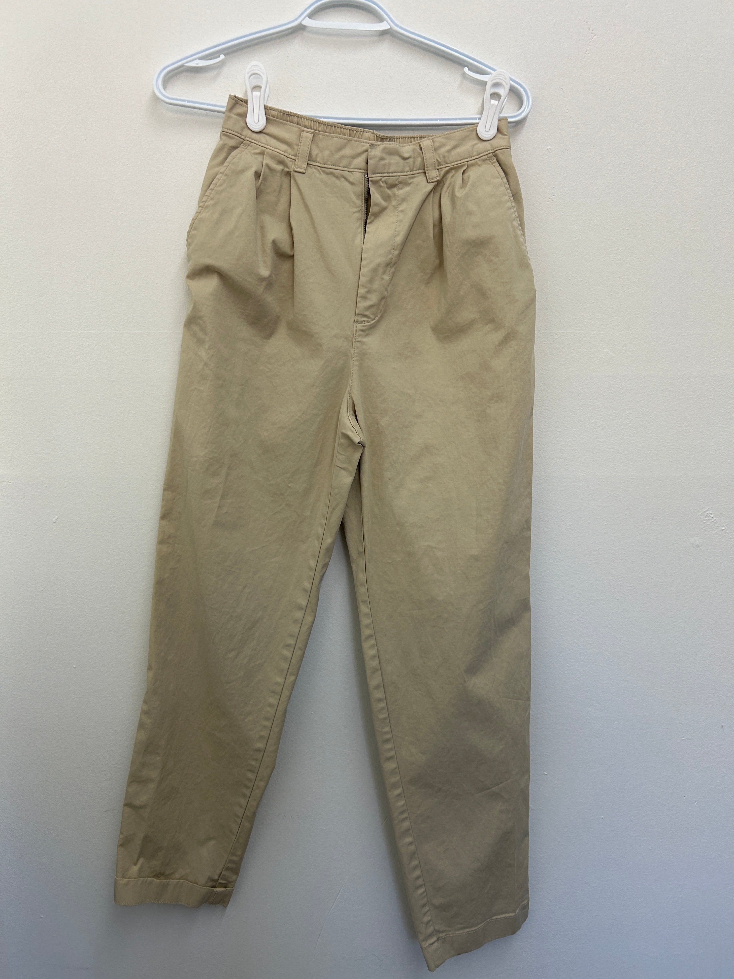 Pantalon chino beige – Taille mi-haute, jambe droite classique
