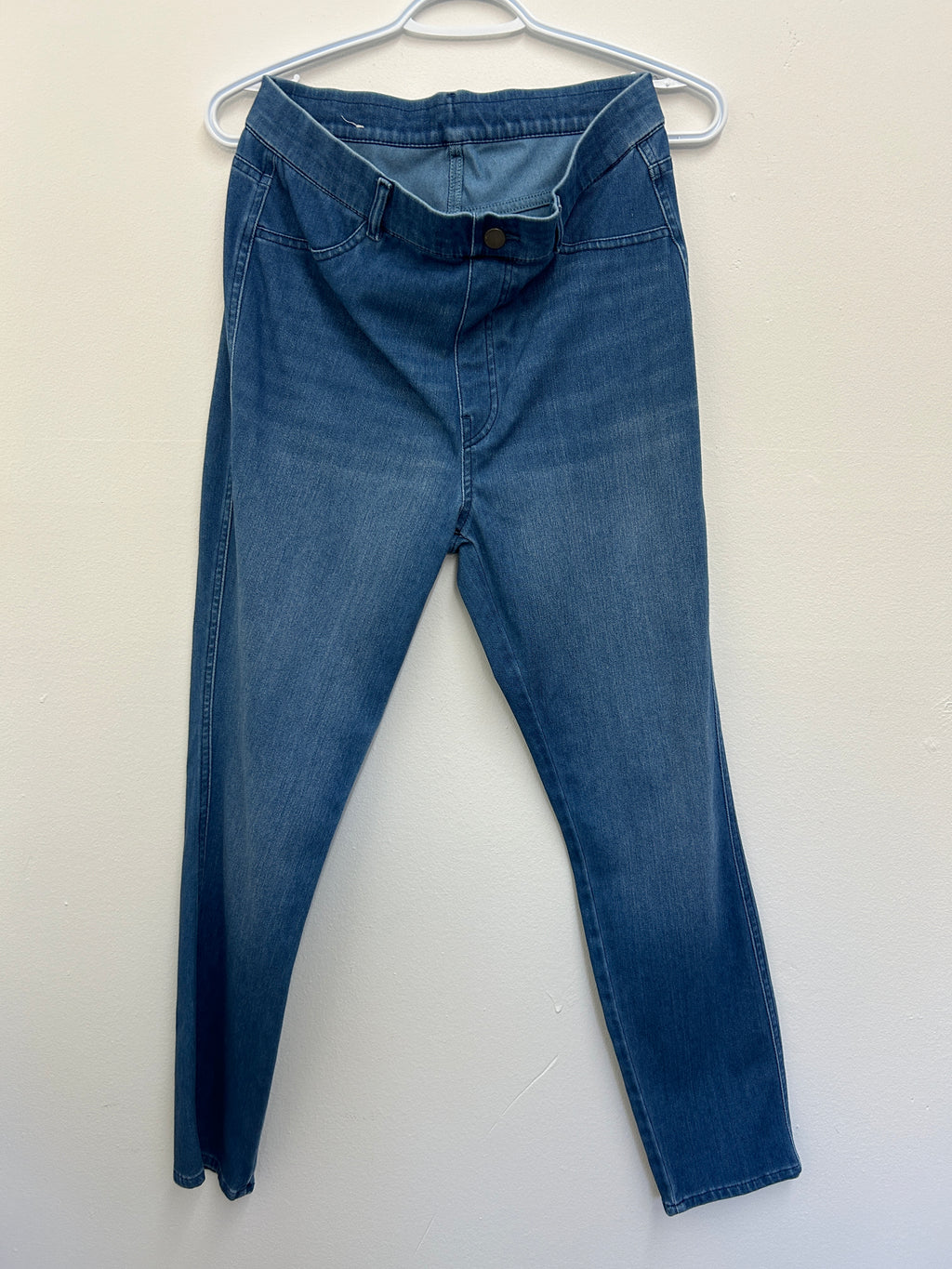 Jean legging extensible à fausse braguette – Denim bleu clair