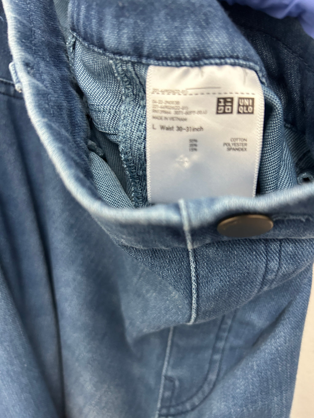 Jean legging extensible à fausse braguette – Denim bleu clair