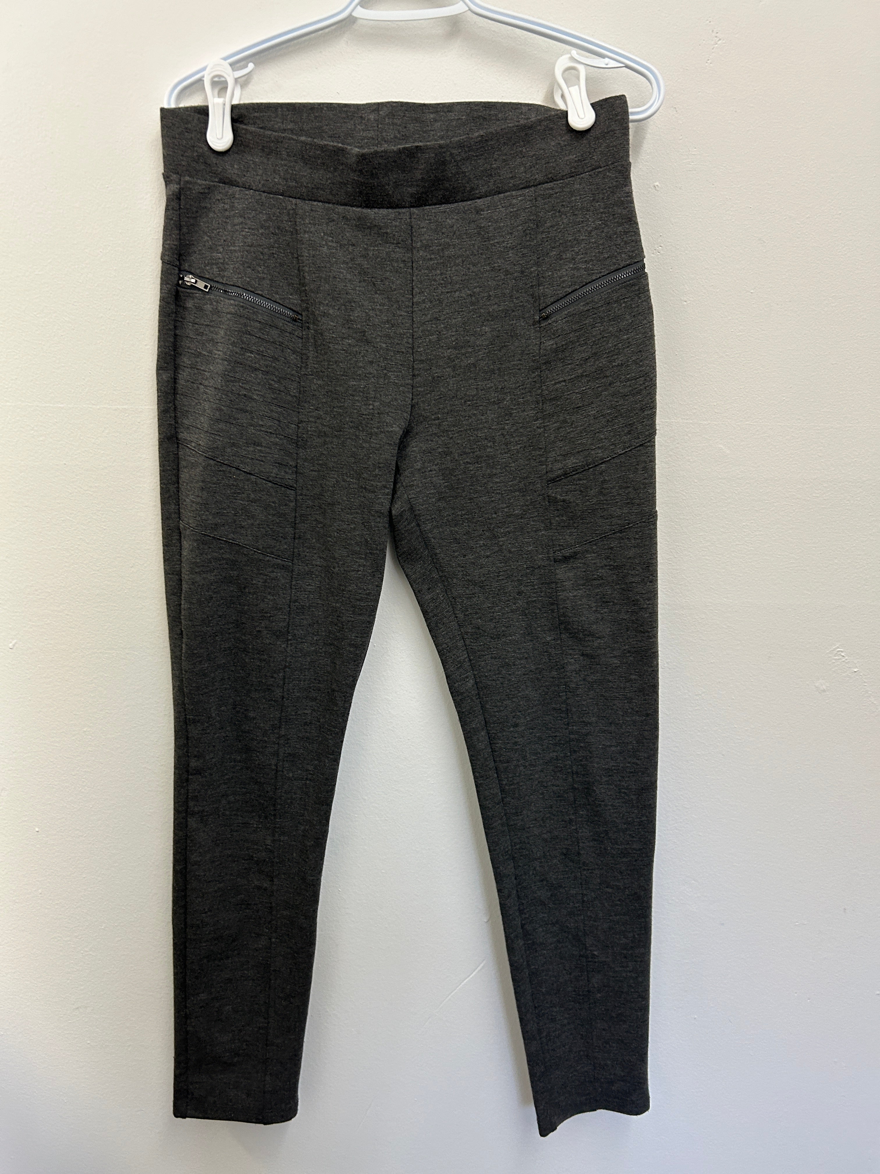 Pantalon gris à fermetures éclair décoratives