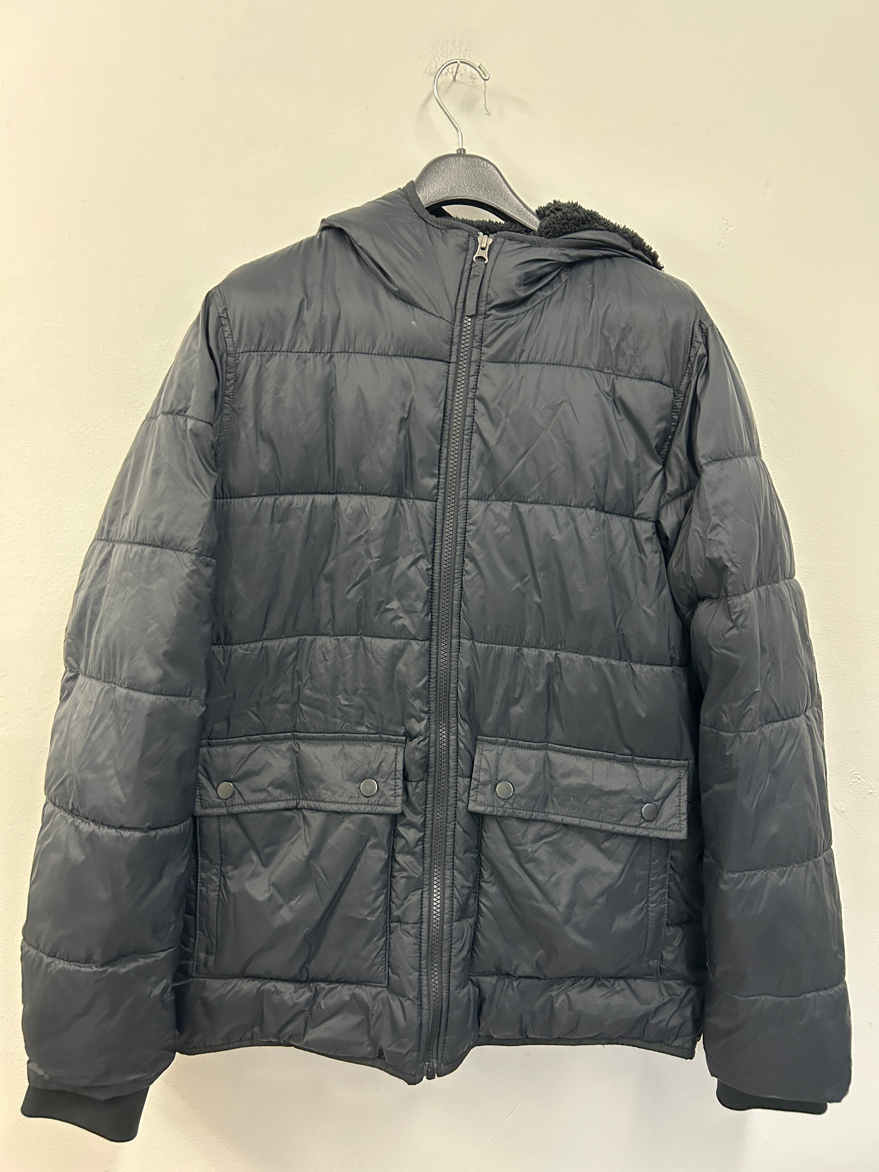 Manteau d’hiver doublé chaud à capuchon