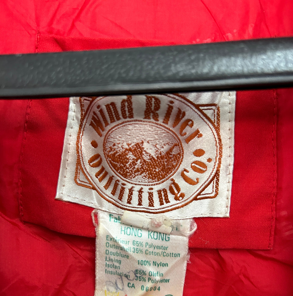 Manteau bicolore rouge et gris – capuchon amovible et coupe-vent ajustable