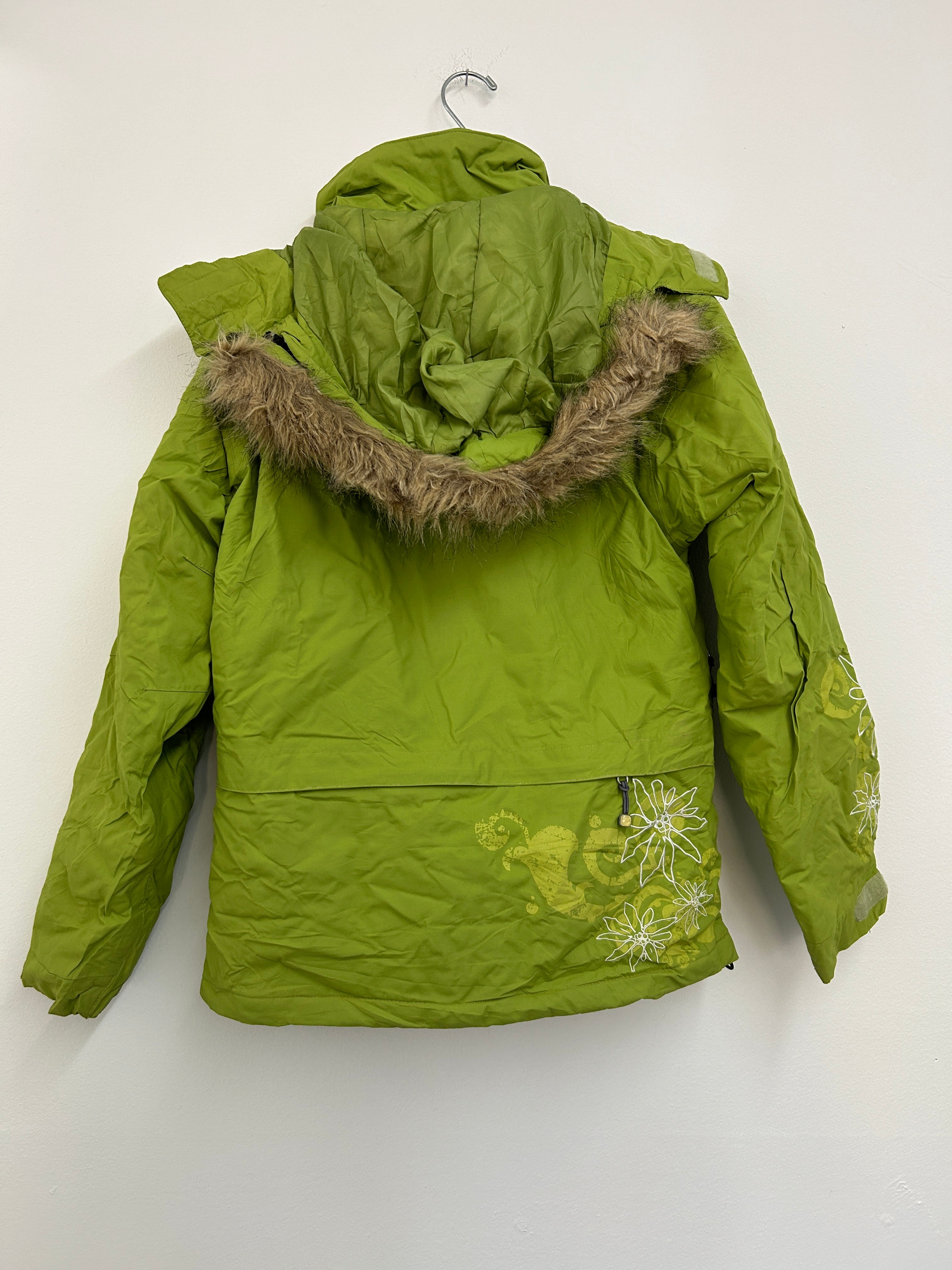 Liquid | Manteau vert avec capuchon amovible – respirant et coupe-vent