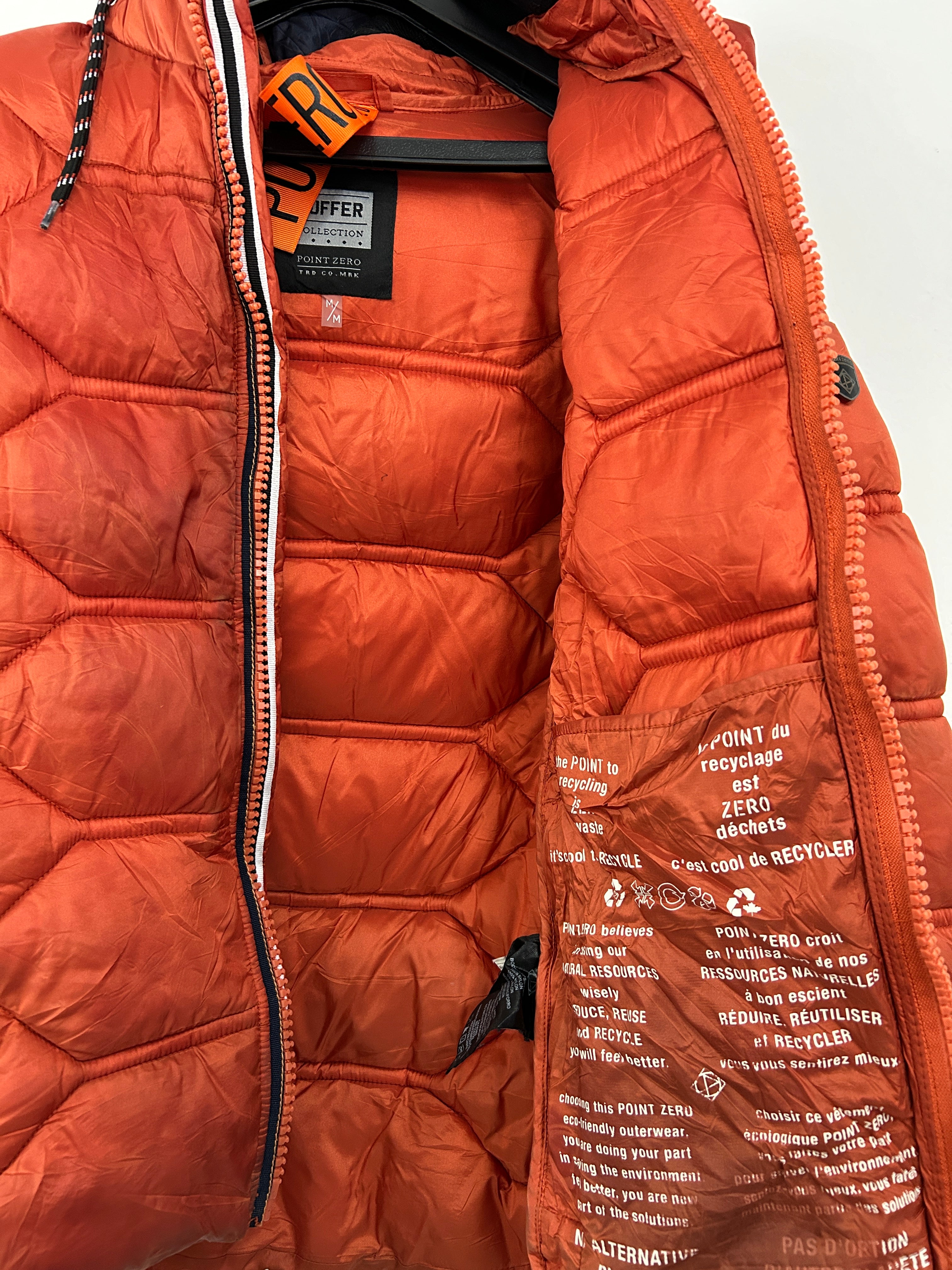 Point Zero | Manteau matelassé orange – épais et chaud