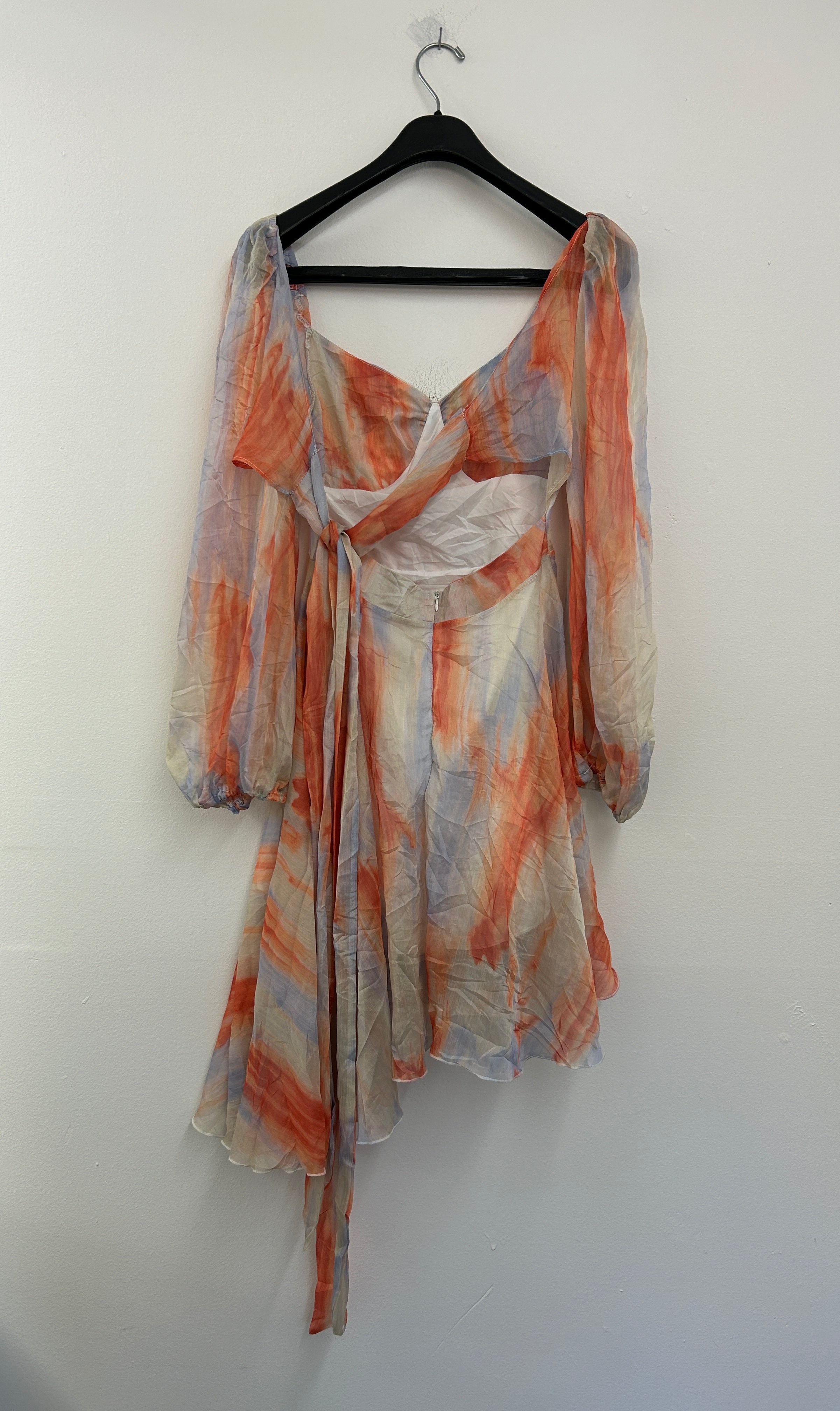 Robe légère à manches bouffantes multicolore – effet aquarelle