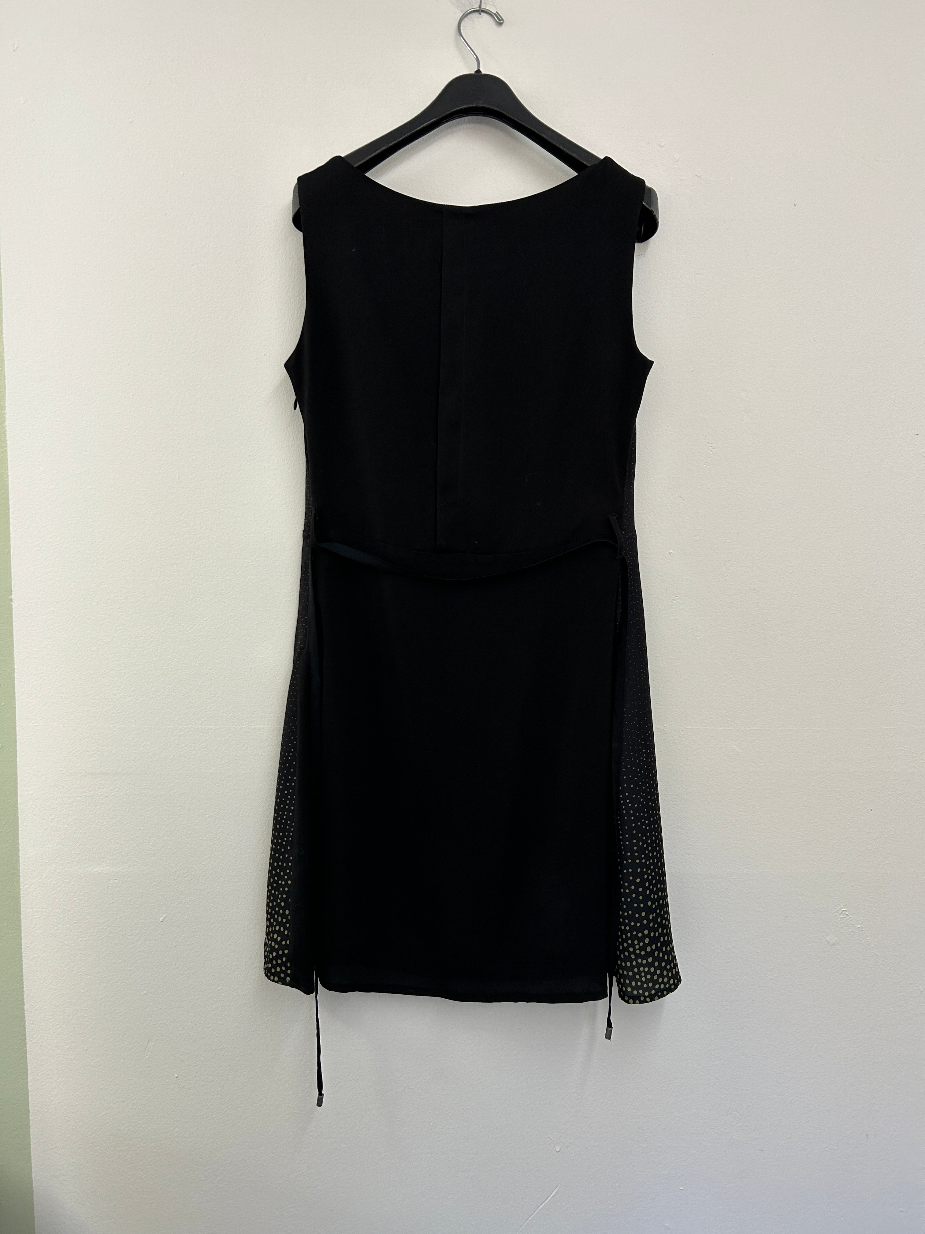 Skunkfunk | Robe noire sans manches à motif à pois dorés