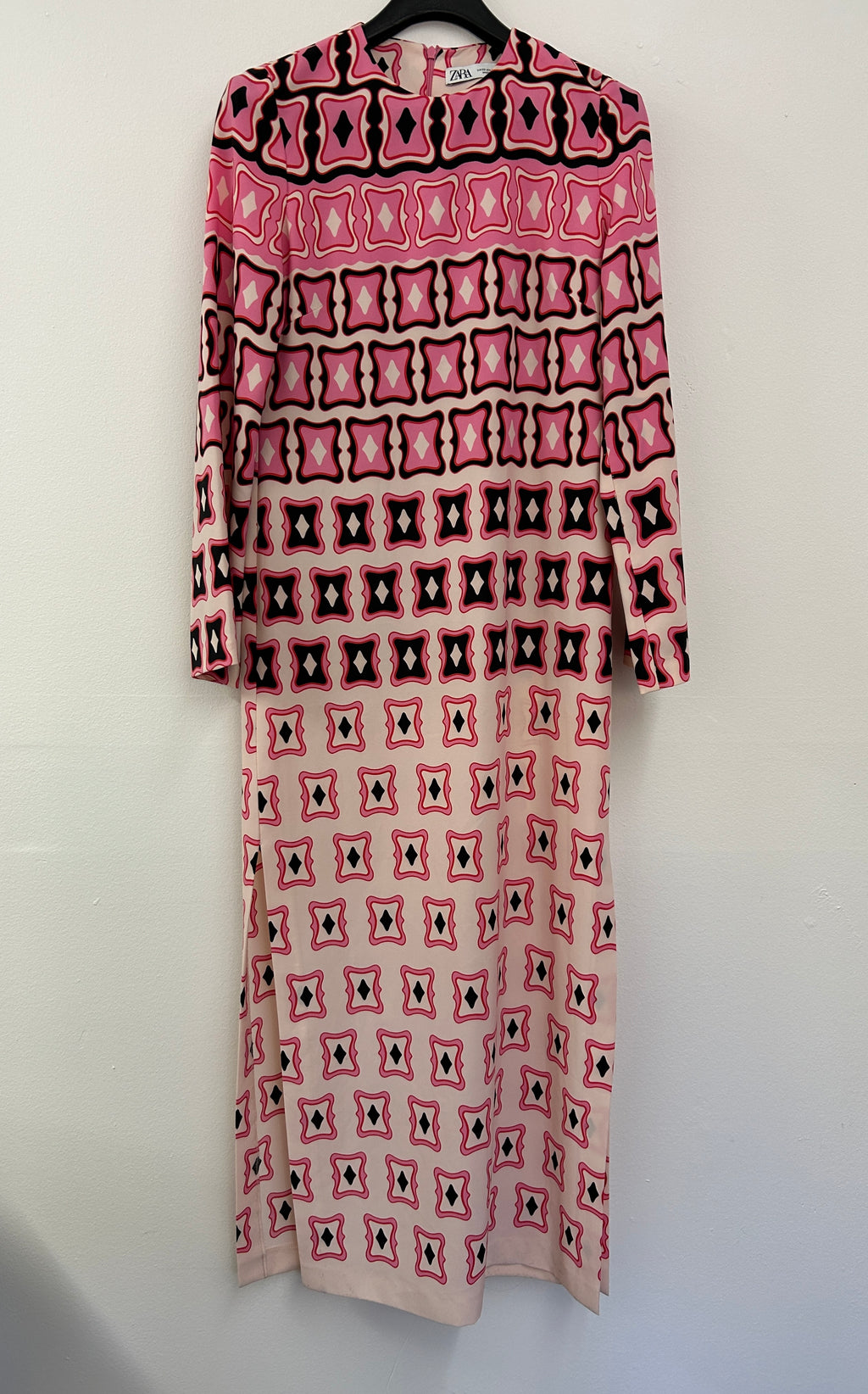 Robe longue géométrique rose — Zara