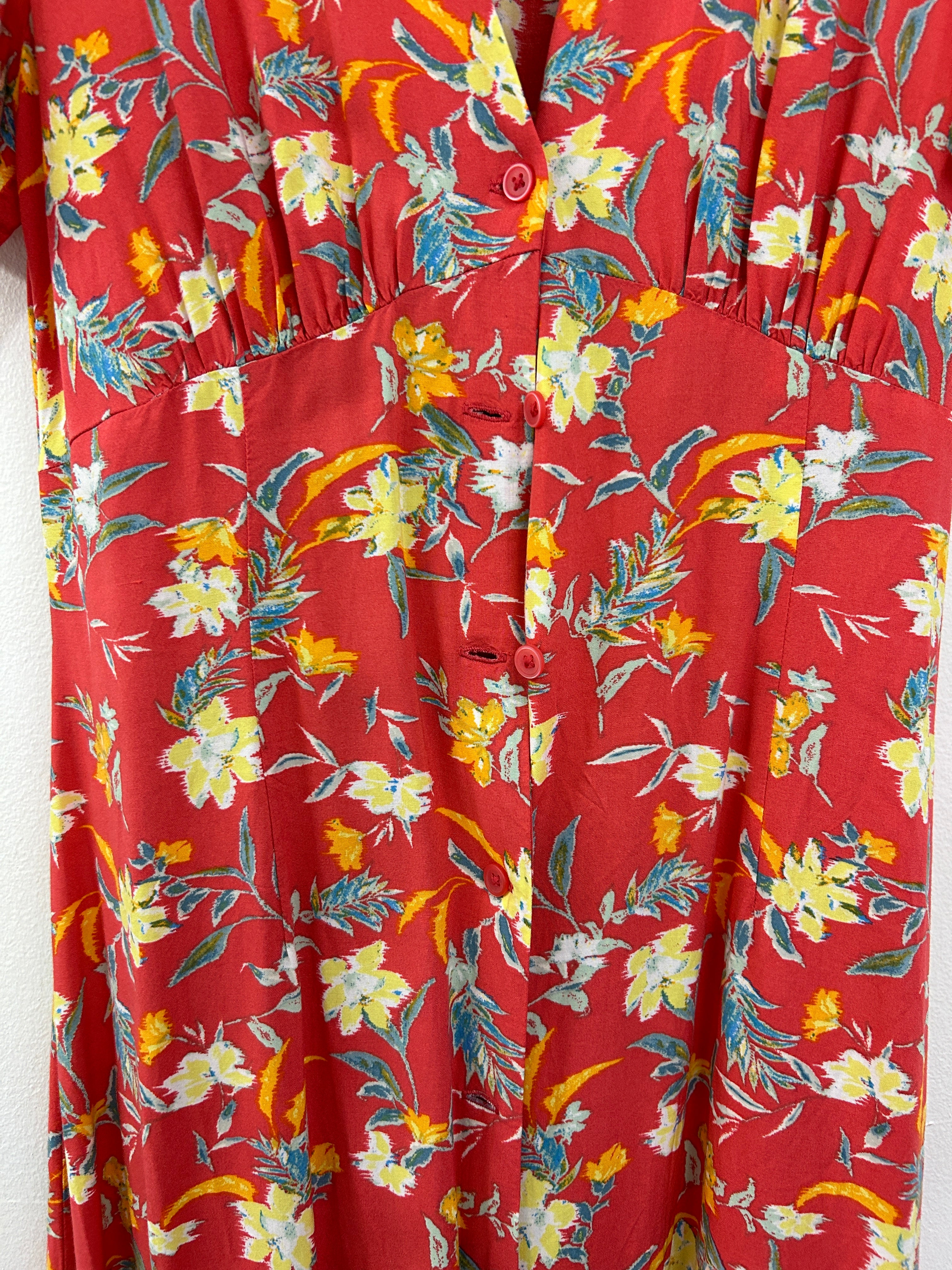 Robe longue fleurie rouge — Uniqlo