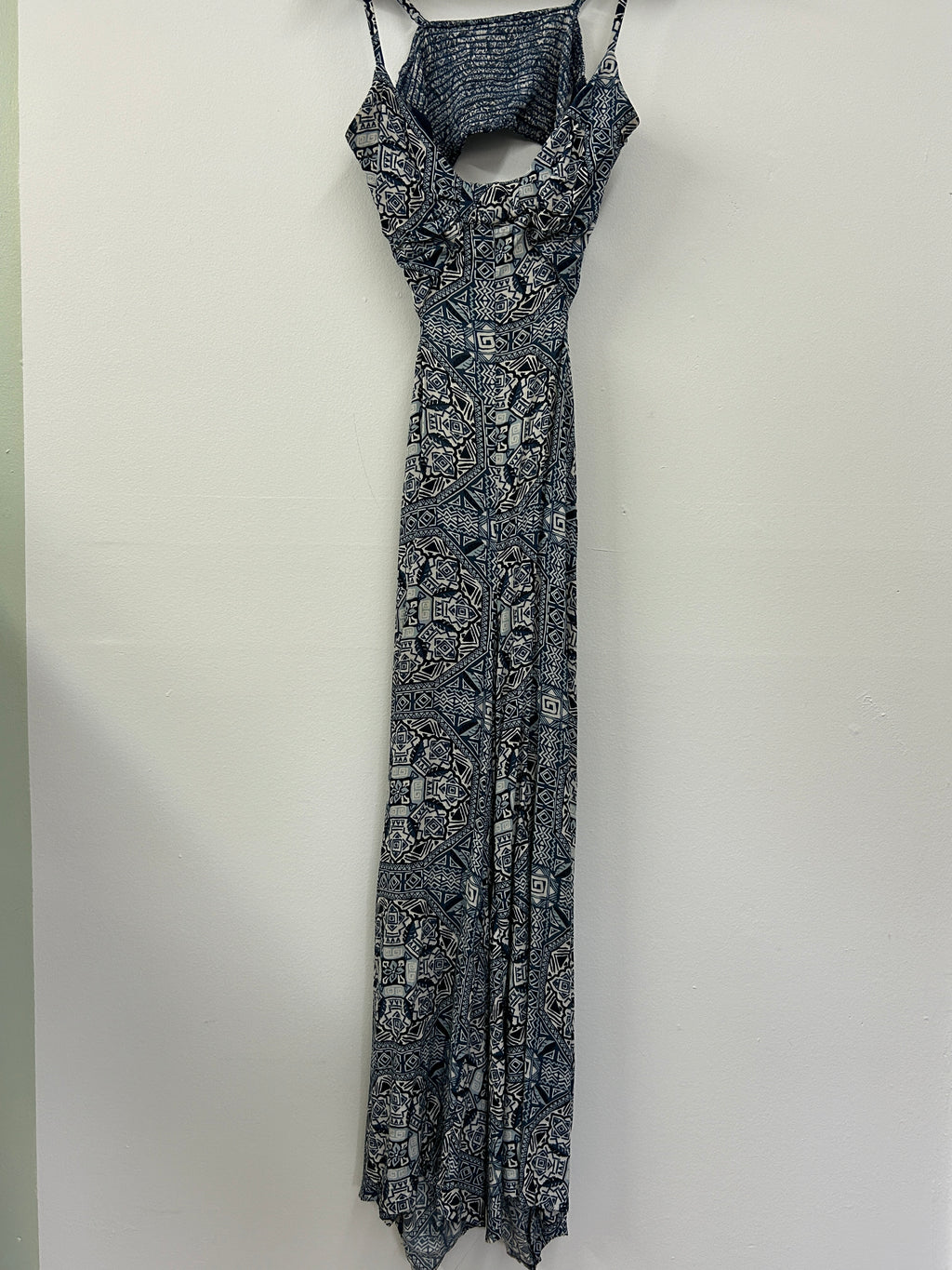 Robe longue à motif géométrique