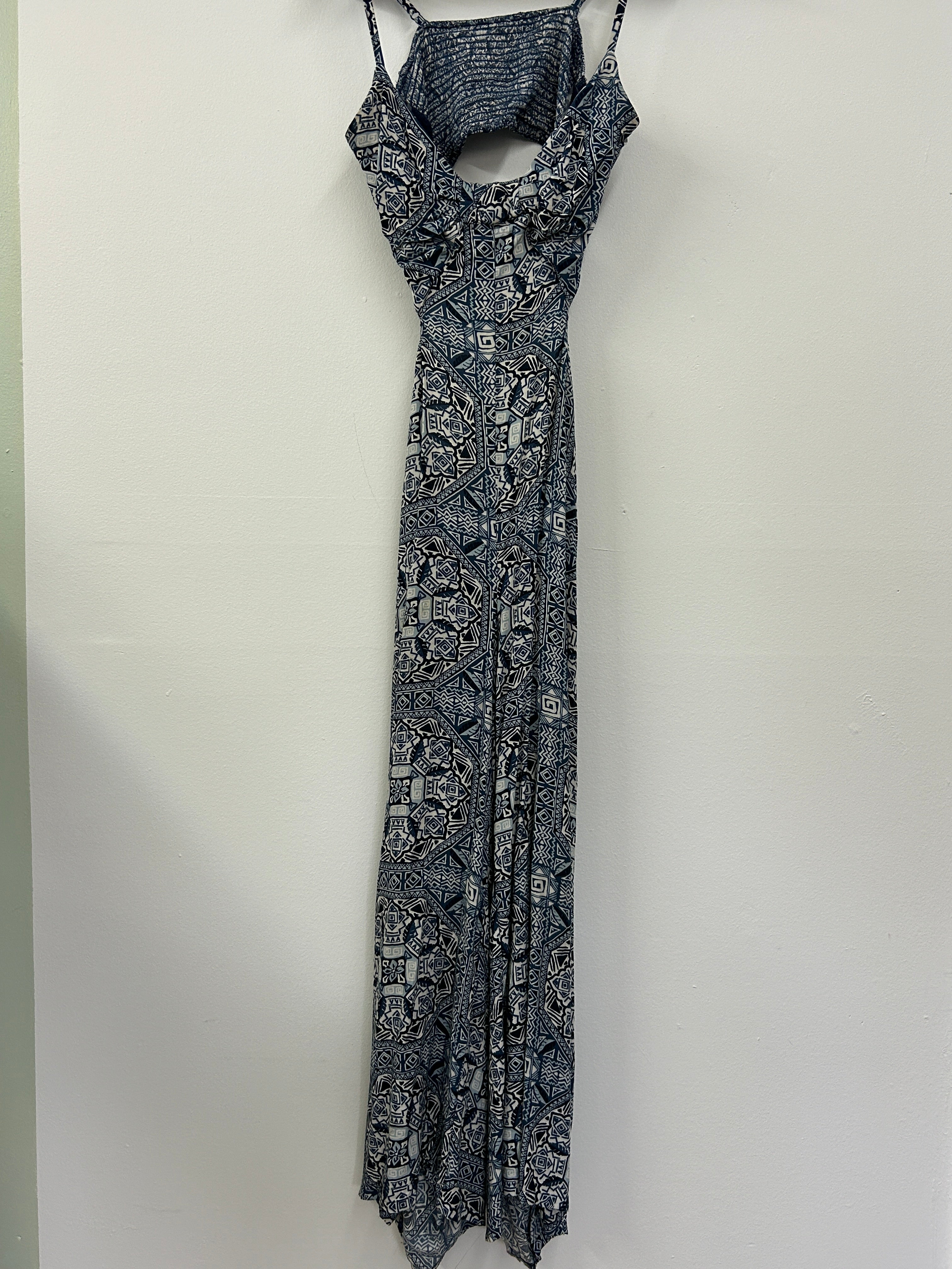 Robe longue à motif géométrique
