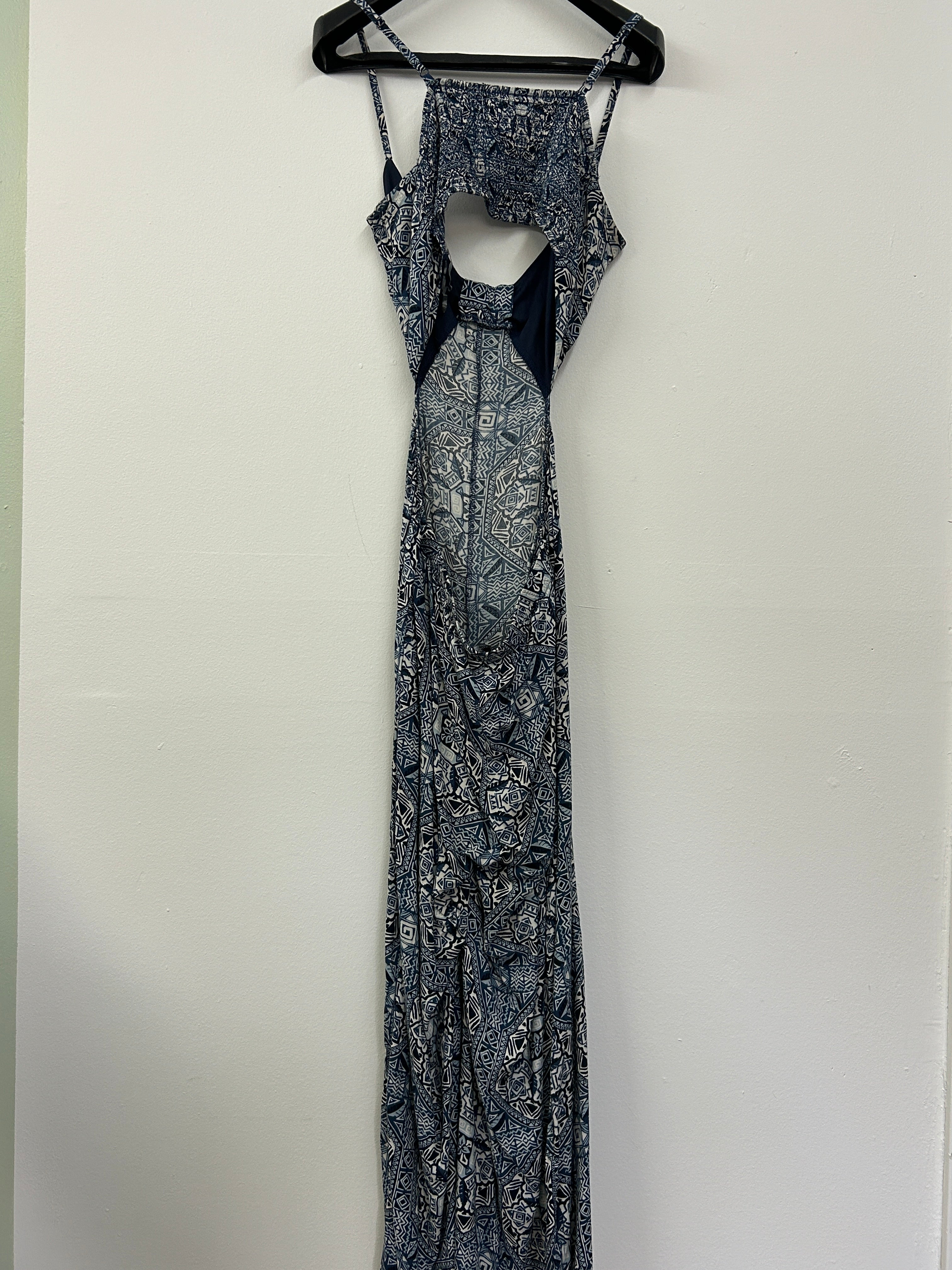 Robe longue à motif géométrique