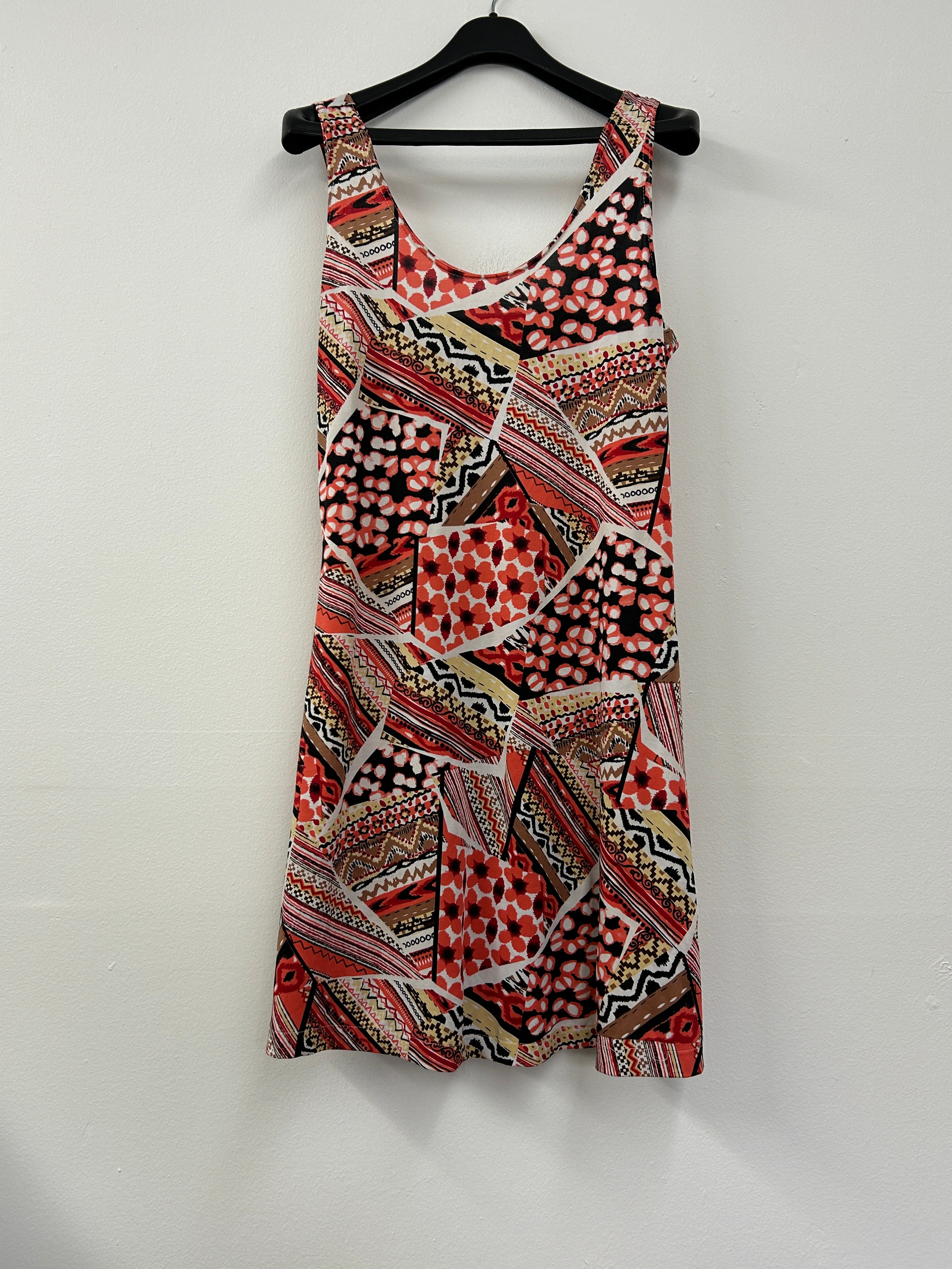 Robe imprimée géométrique multicolore – Sans marque