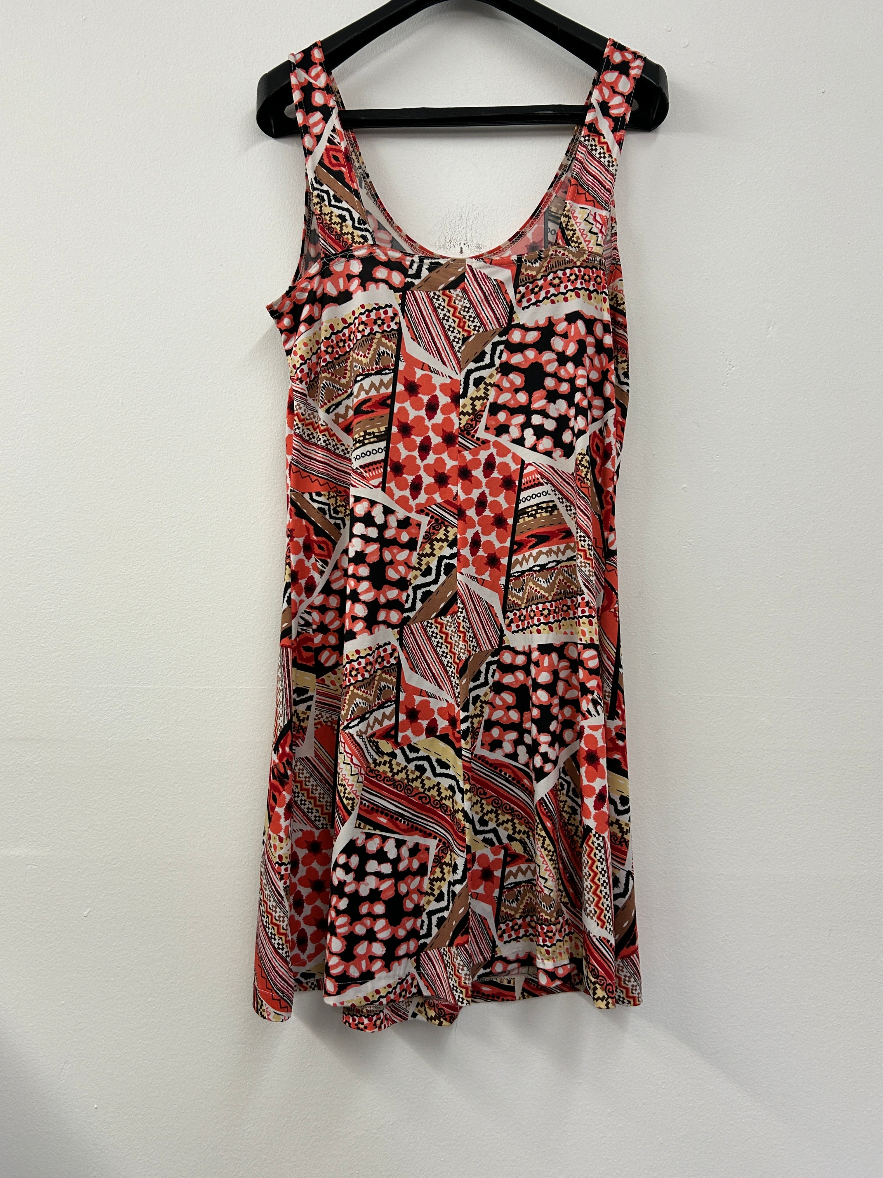 Robe imprimée géométrique multicolore – Sans marque