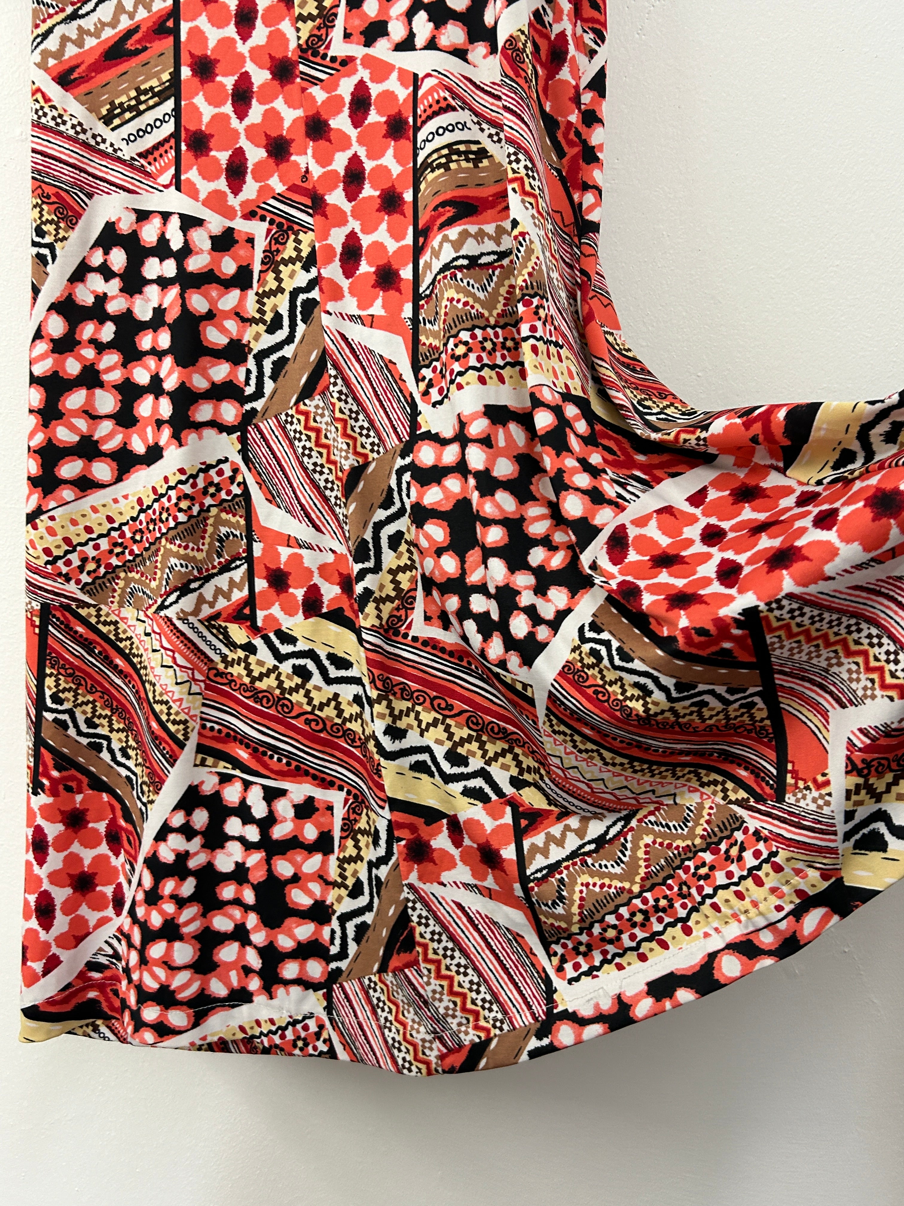 Robe imprimée géométrique multicolore – Sans marque