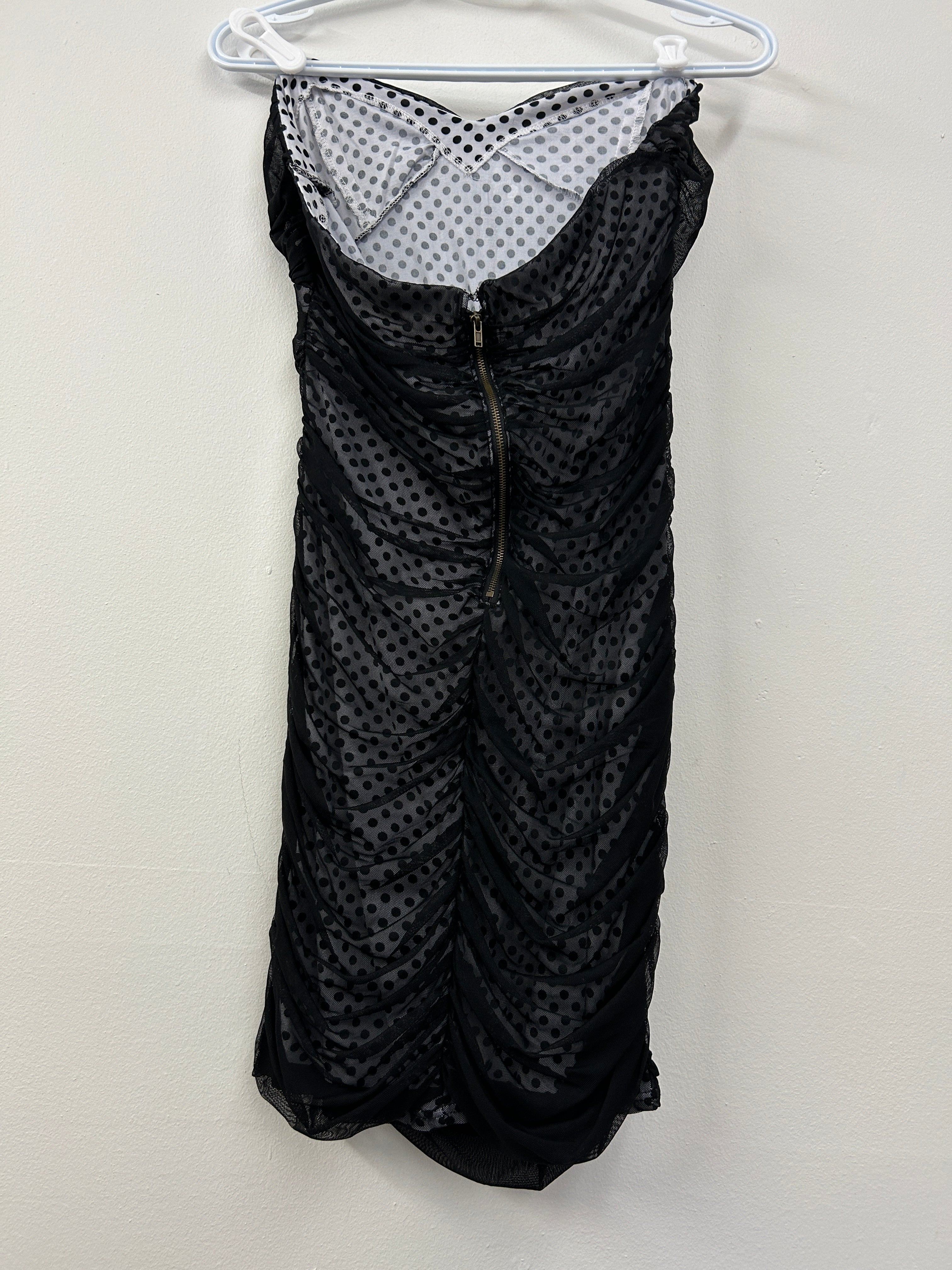 Mini robe à pois et drapée – Plastic