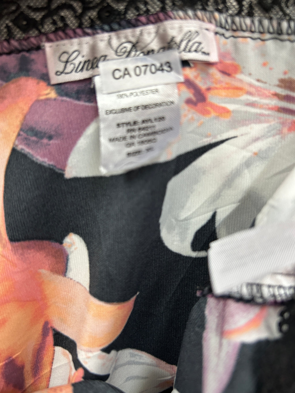 Robe nuisette florale à dentelle – Linea Donatella