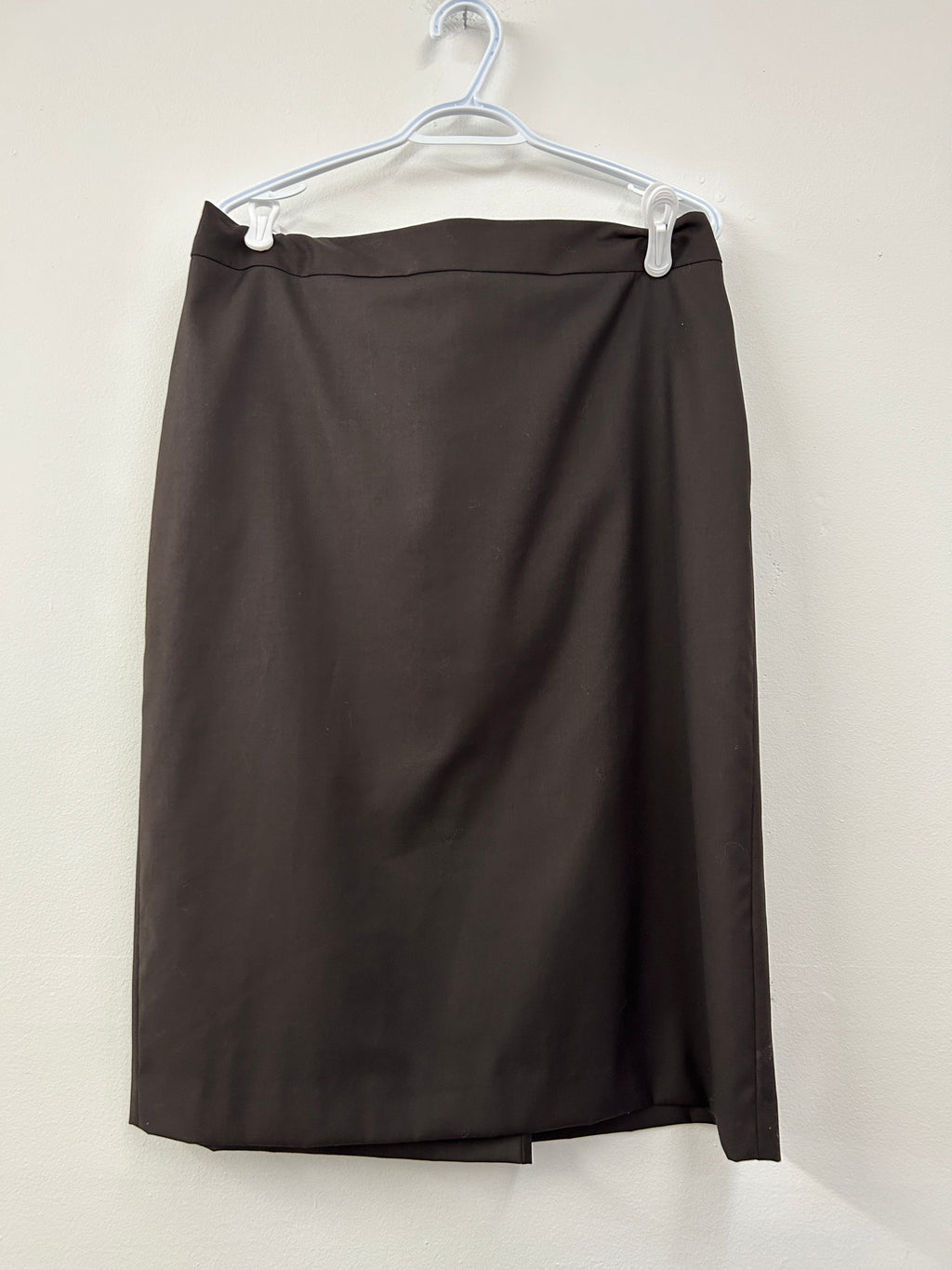 Jupe droite chocolat unie – Sans marque