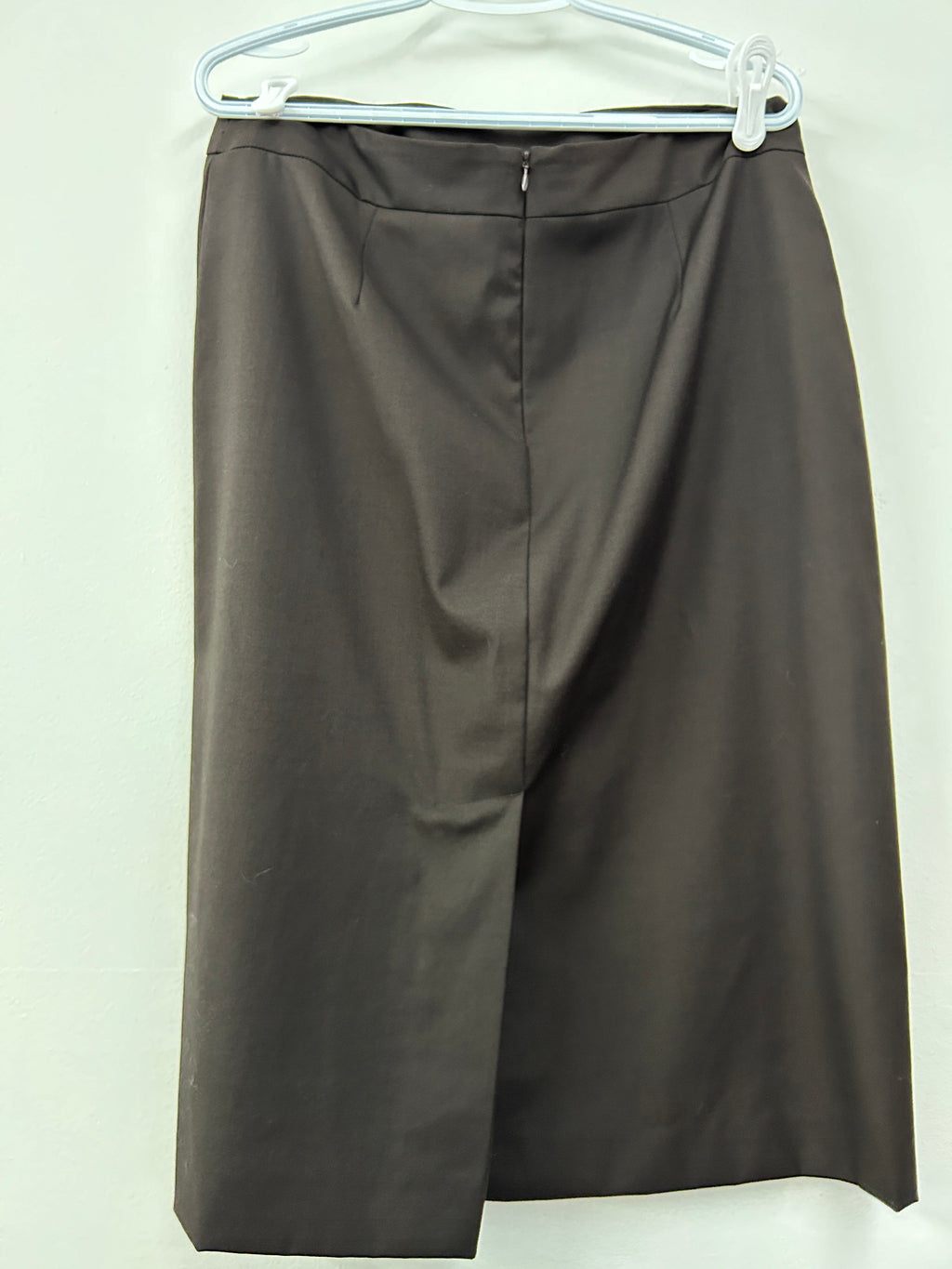 Jupe droite chocolat unie – Sans marque