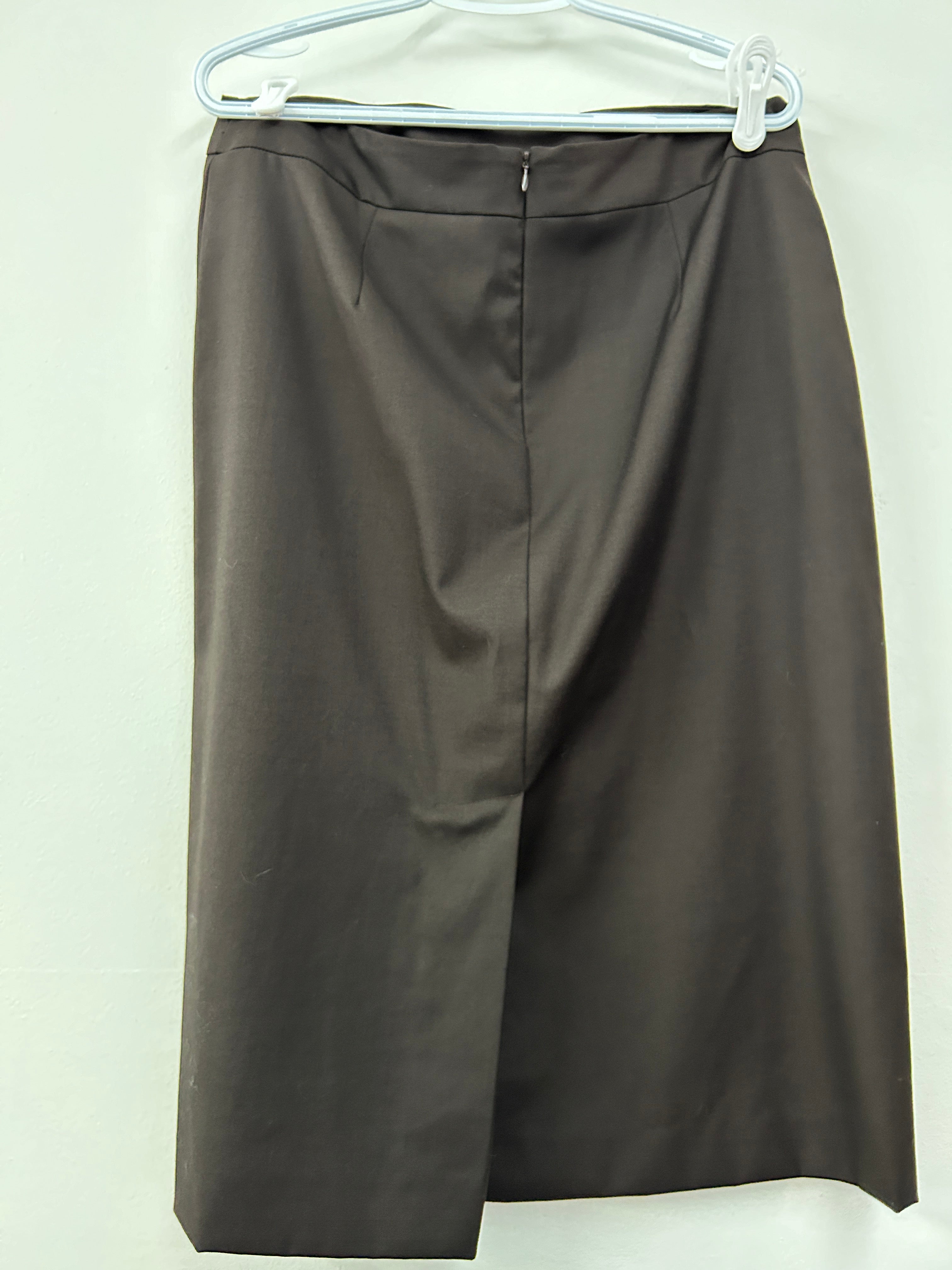 Jupe droite chocolat unie – Sans marque