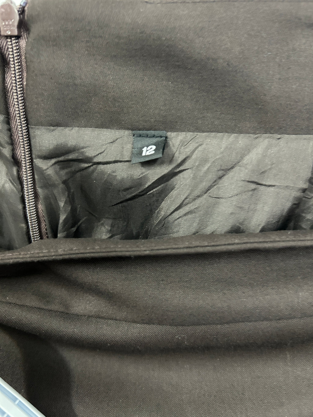 Jupe droite chocolat unie – Sans marque