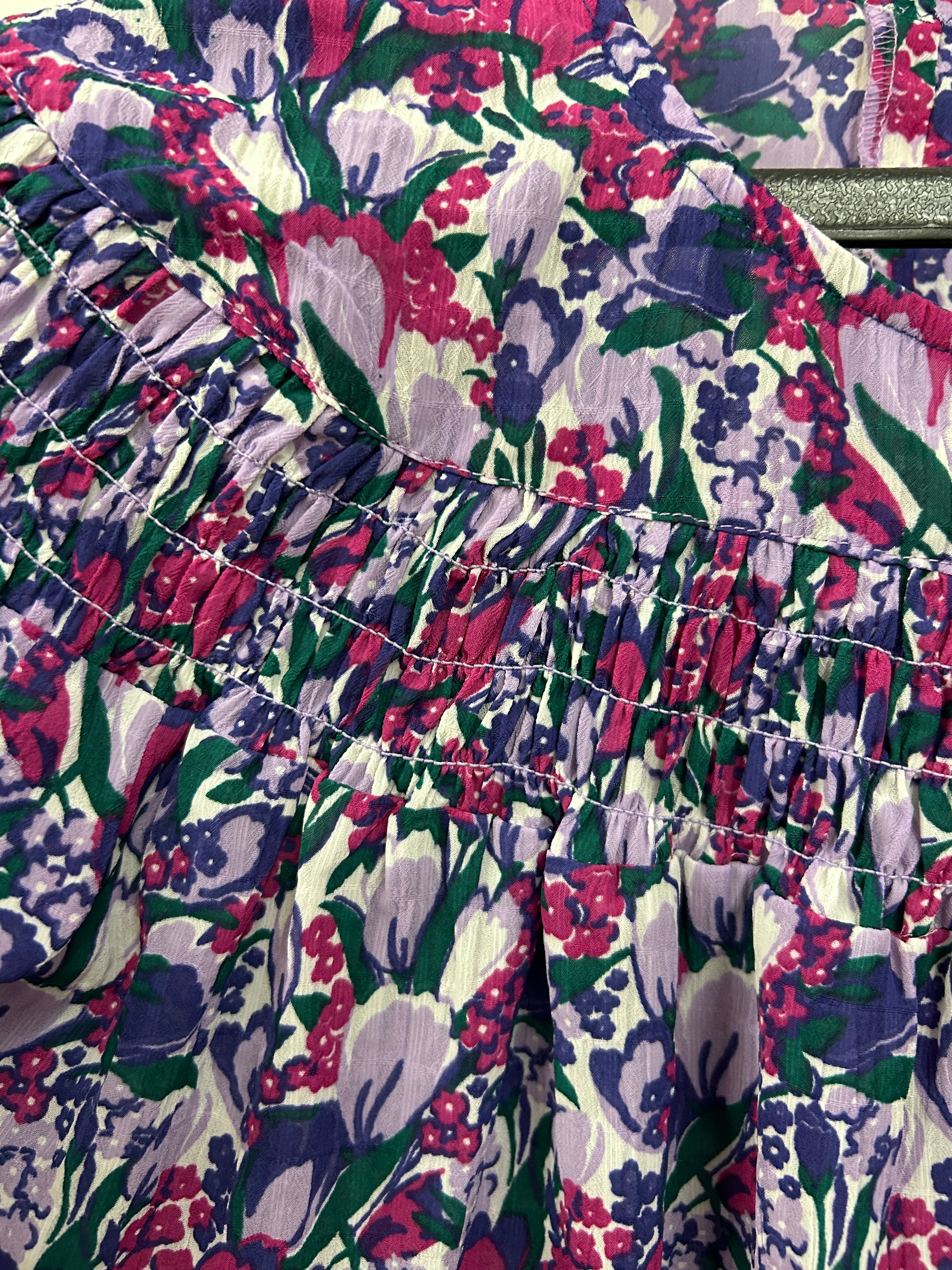 Blouse fleurie à manches longues