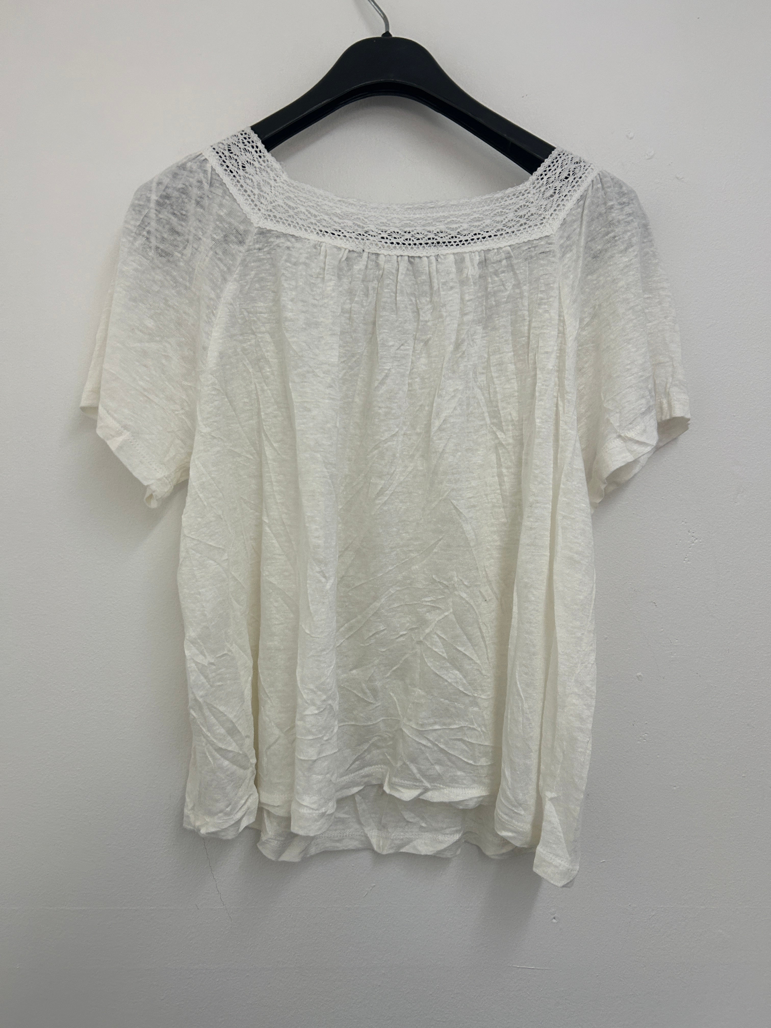 Haut blanc à col carré en dentelle – Monoprix Femme