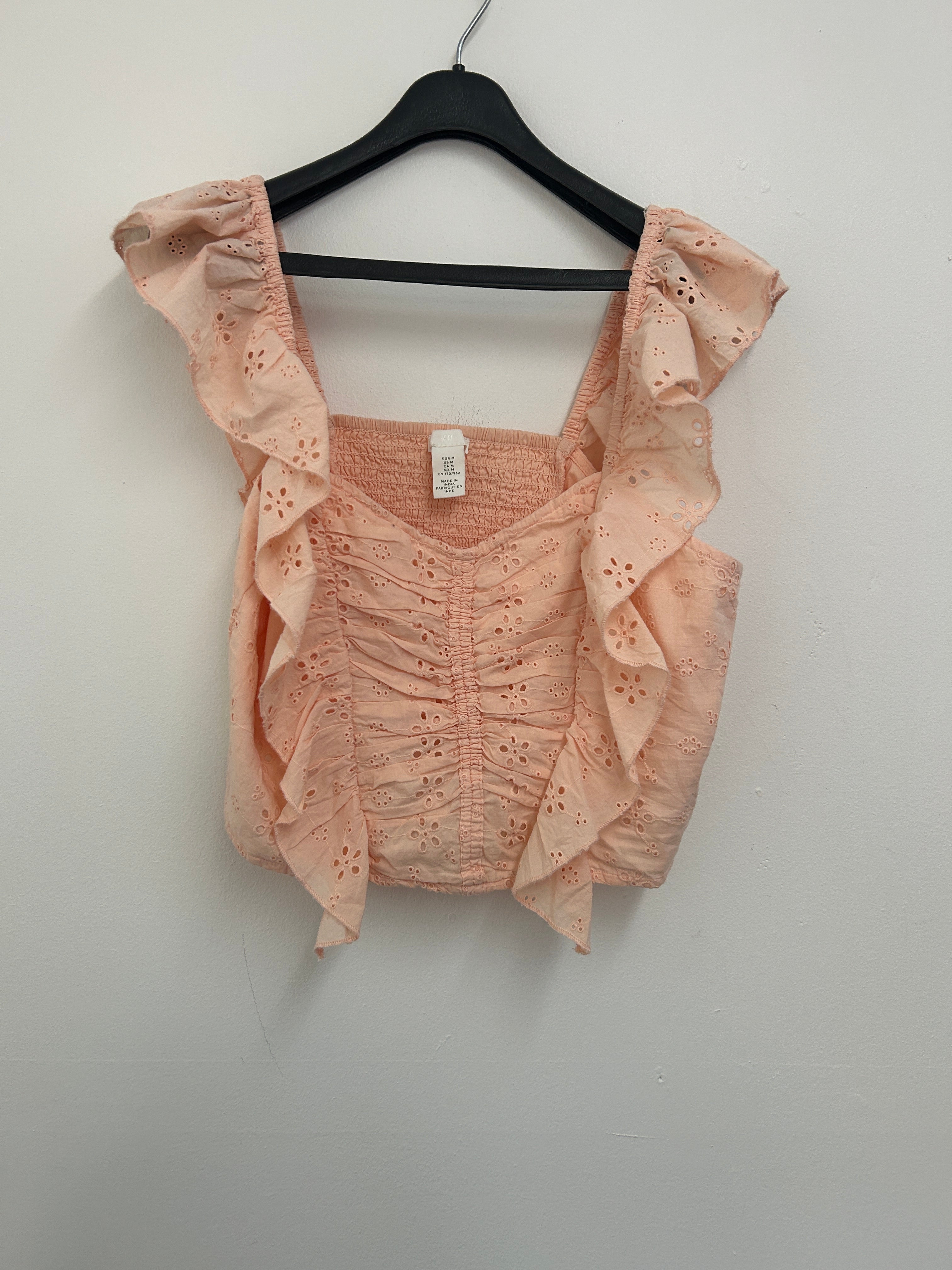 Haut rose pâle à volants – H&M