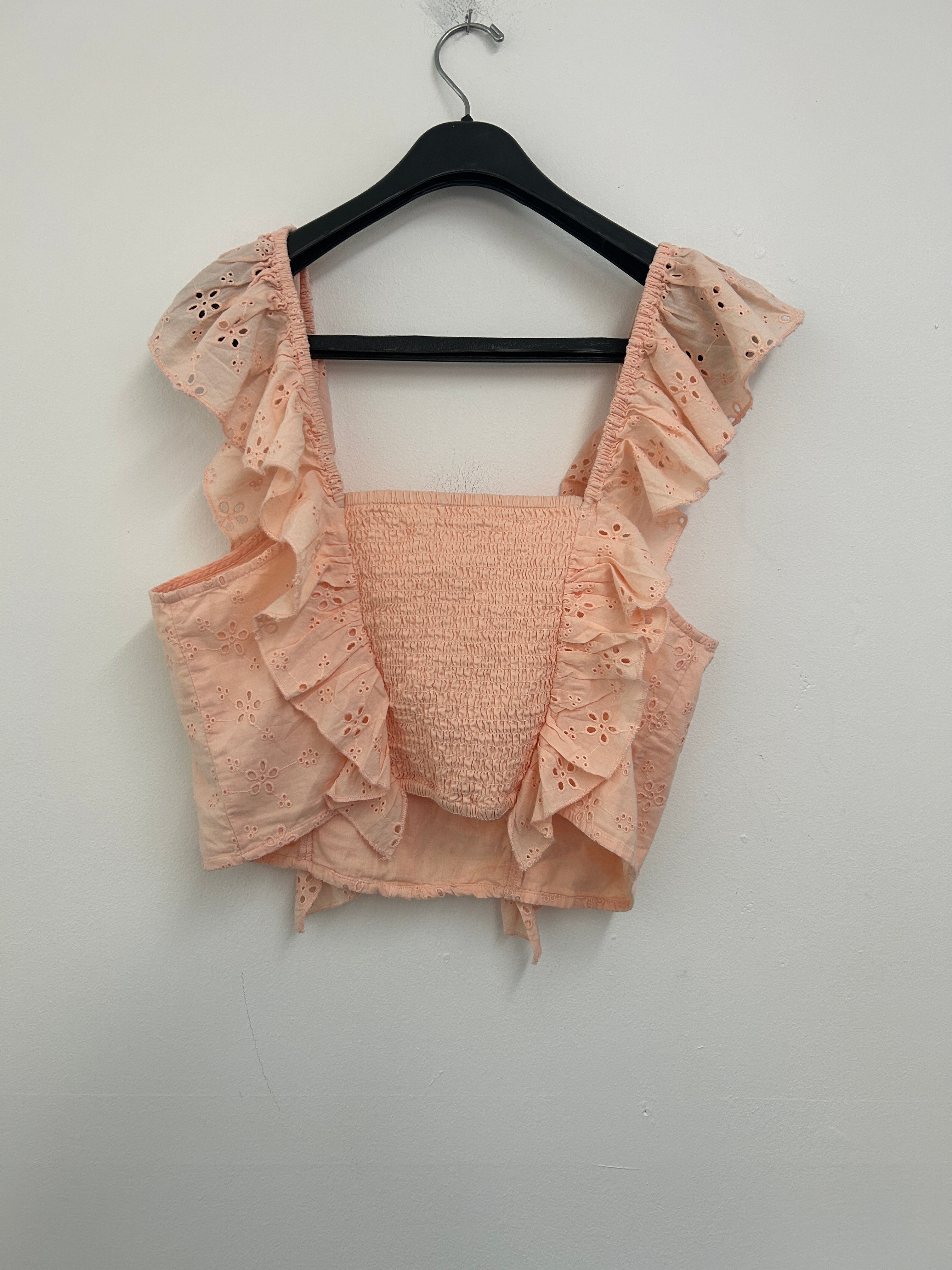 Haut rose pâle à volants – H&M