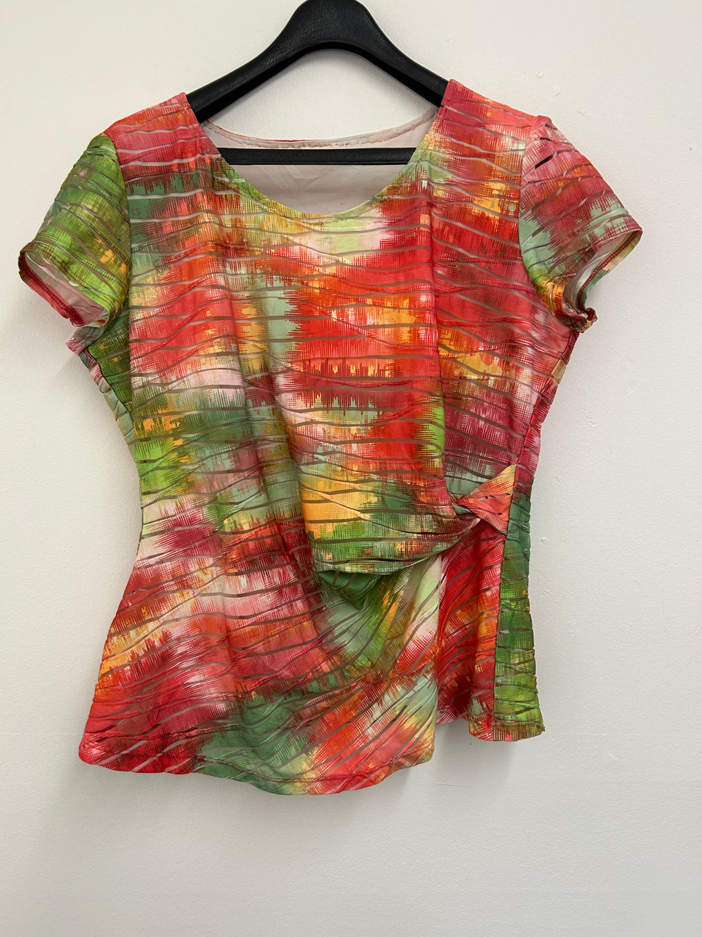 Haut plissé multicolore à double épaisseur