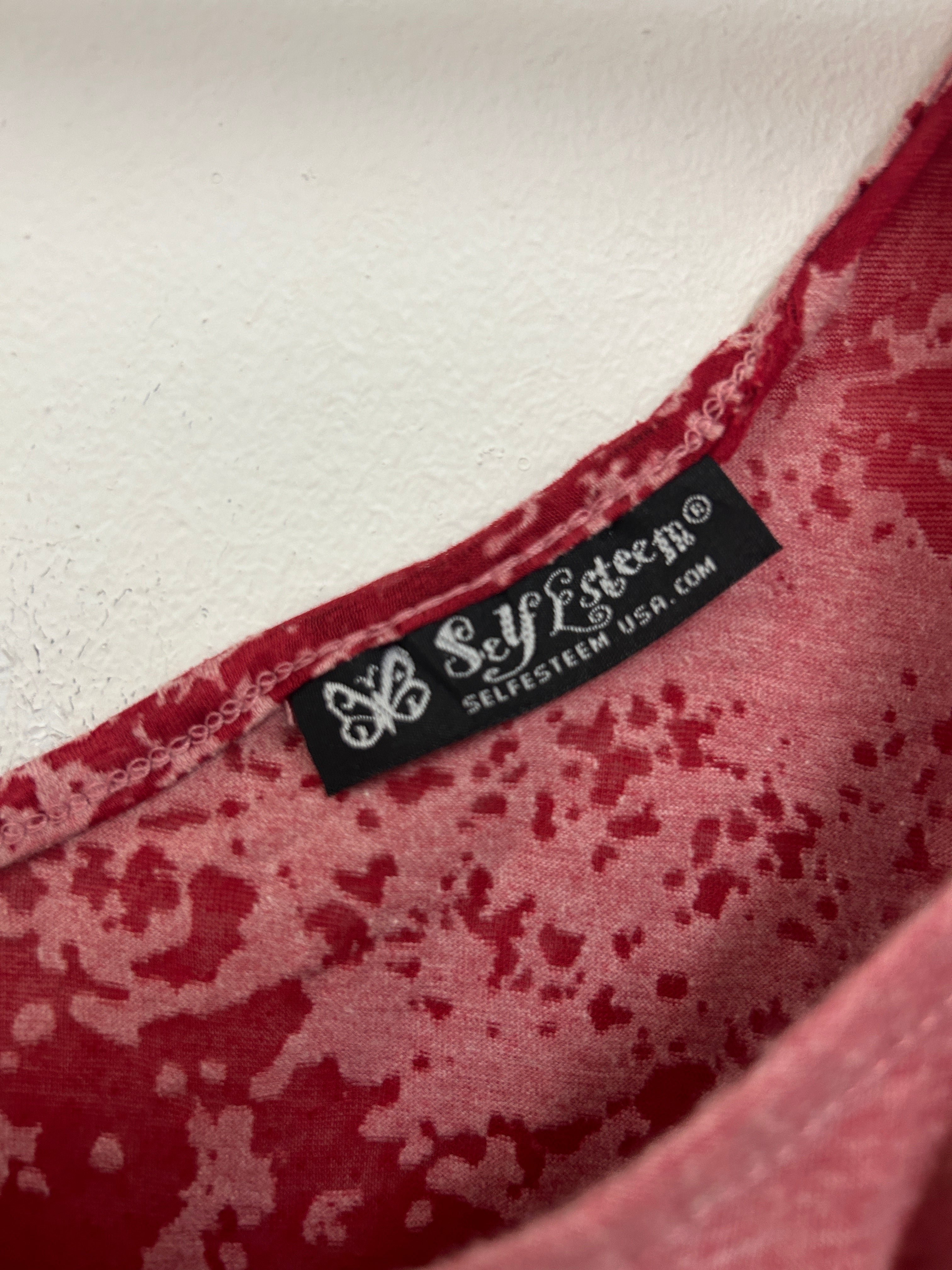 Camisole double couche rose et rouge