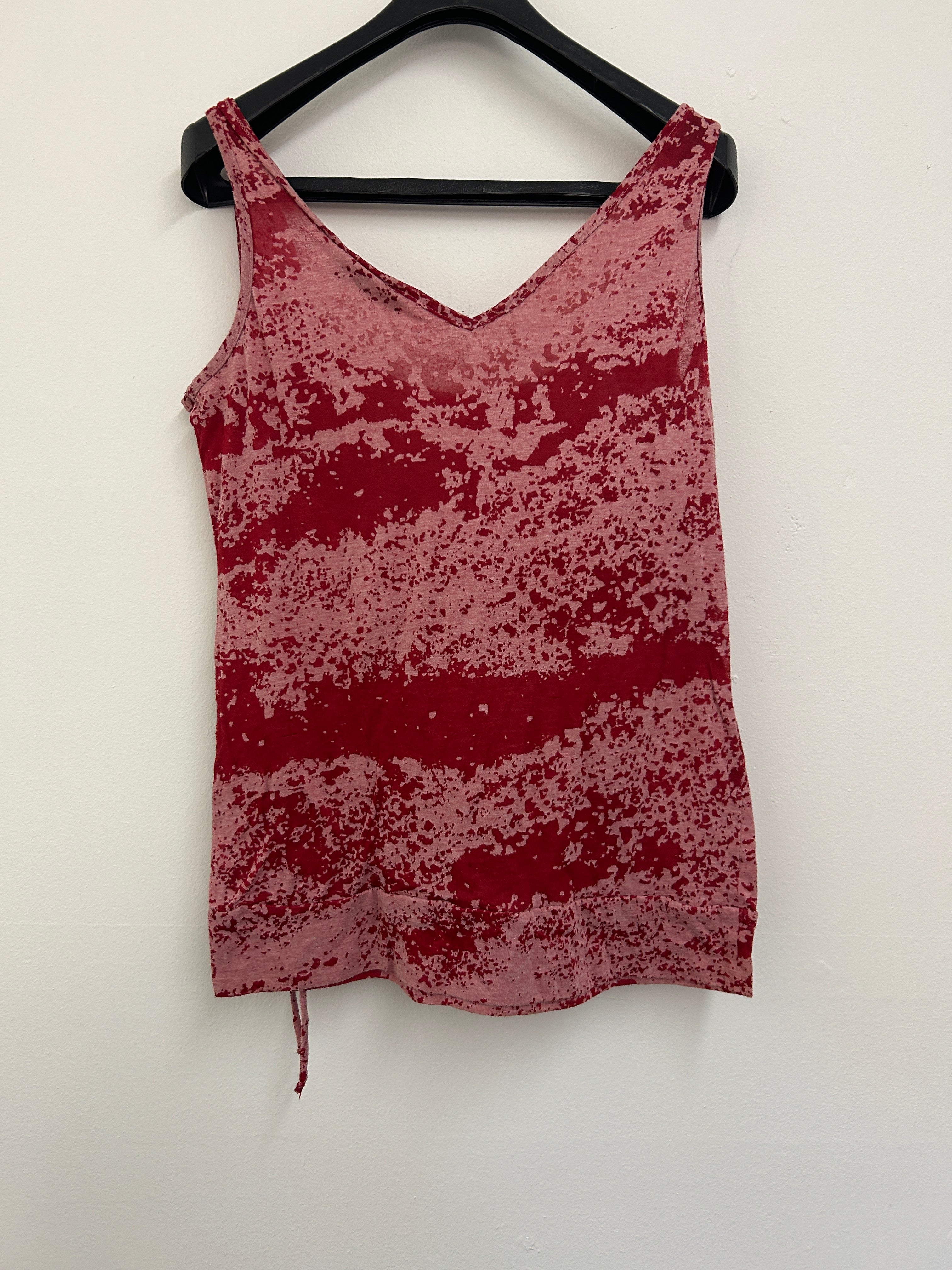 Camisole double couche rose et rouge