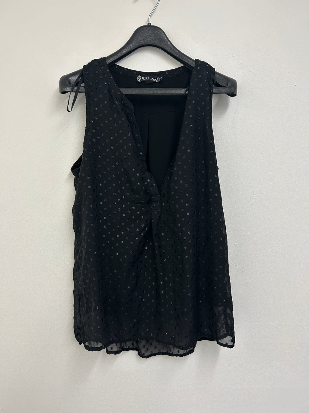 Haut sans manches noir à pois — H. Binette