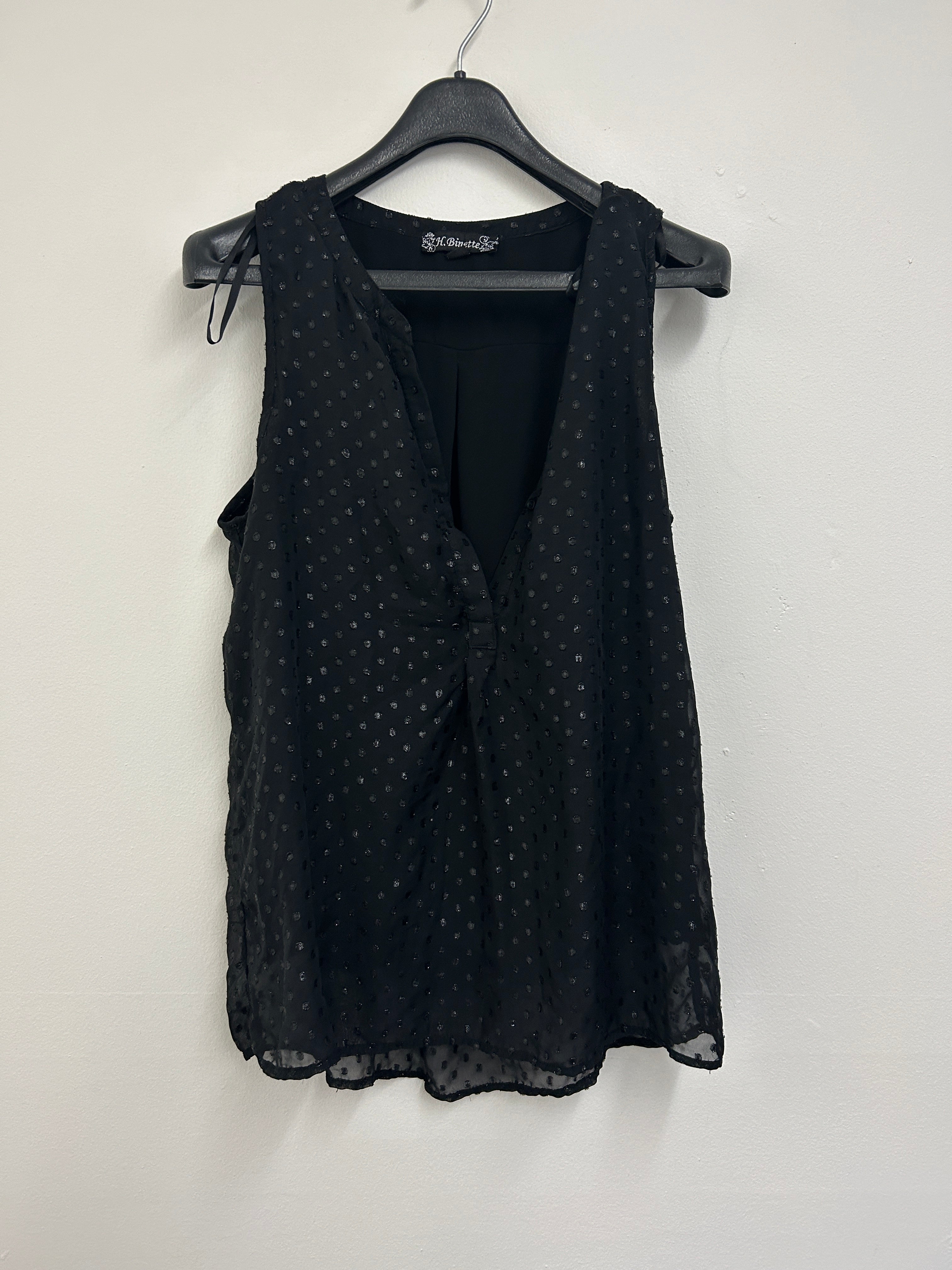 Haut sans manches noir à pois — H. Binette
