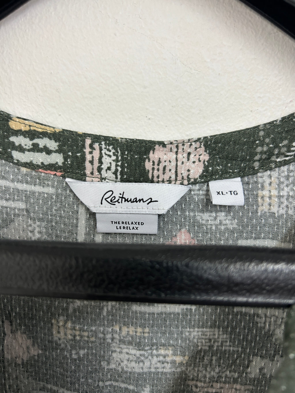 Haut sans manches vert à motifs géométriques