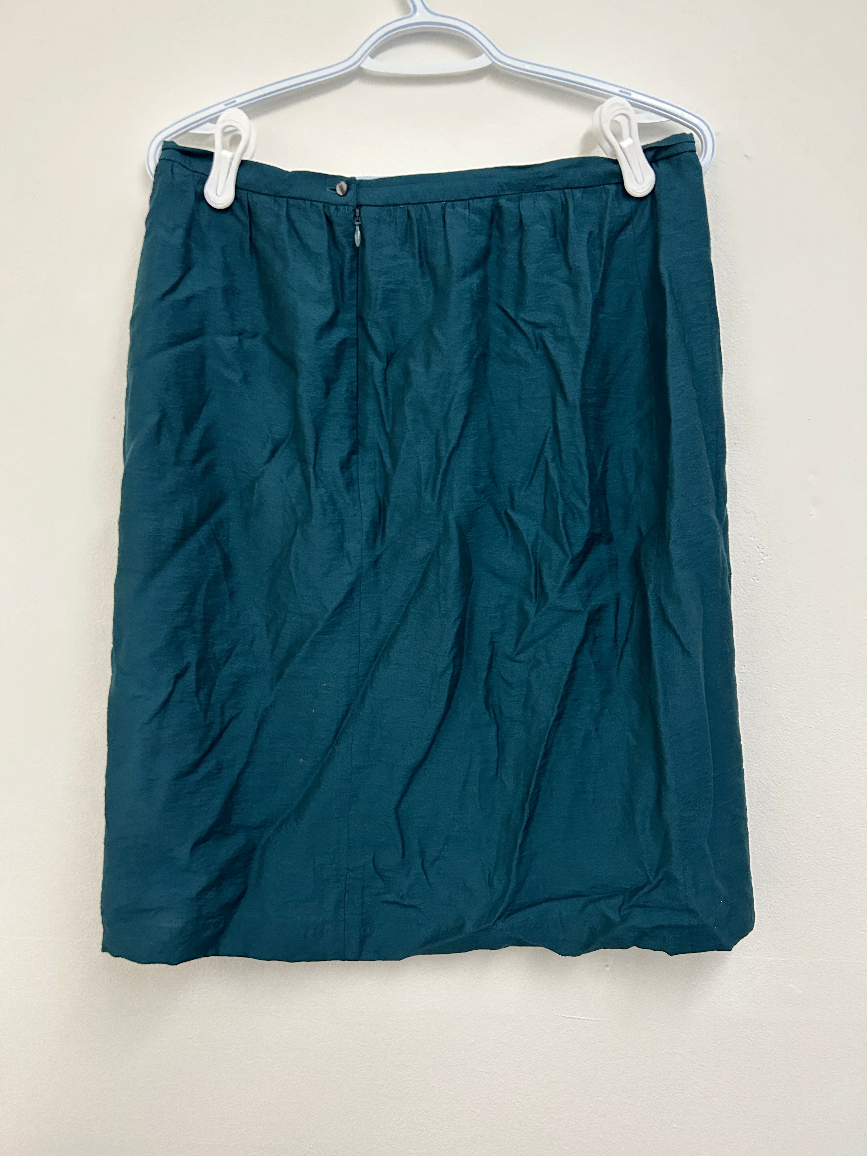 Jupe droite bleu sarcelle — ANNE KLEIN