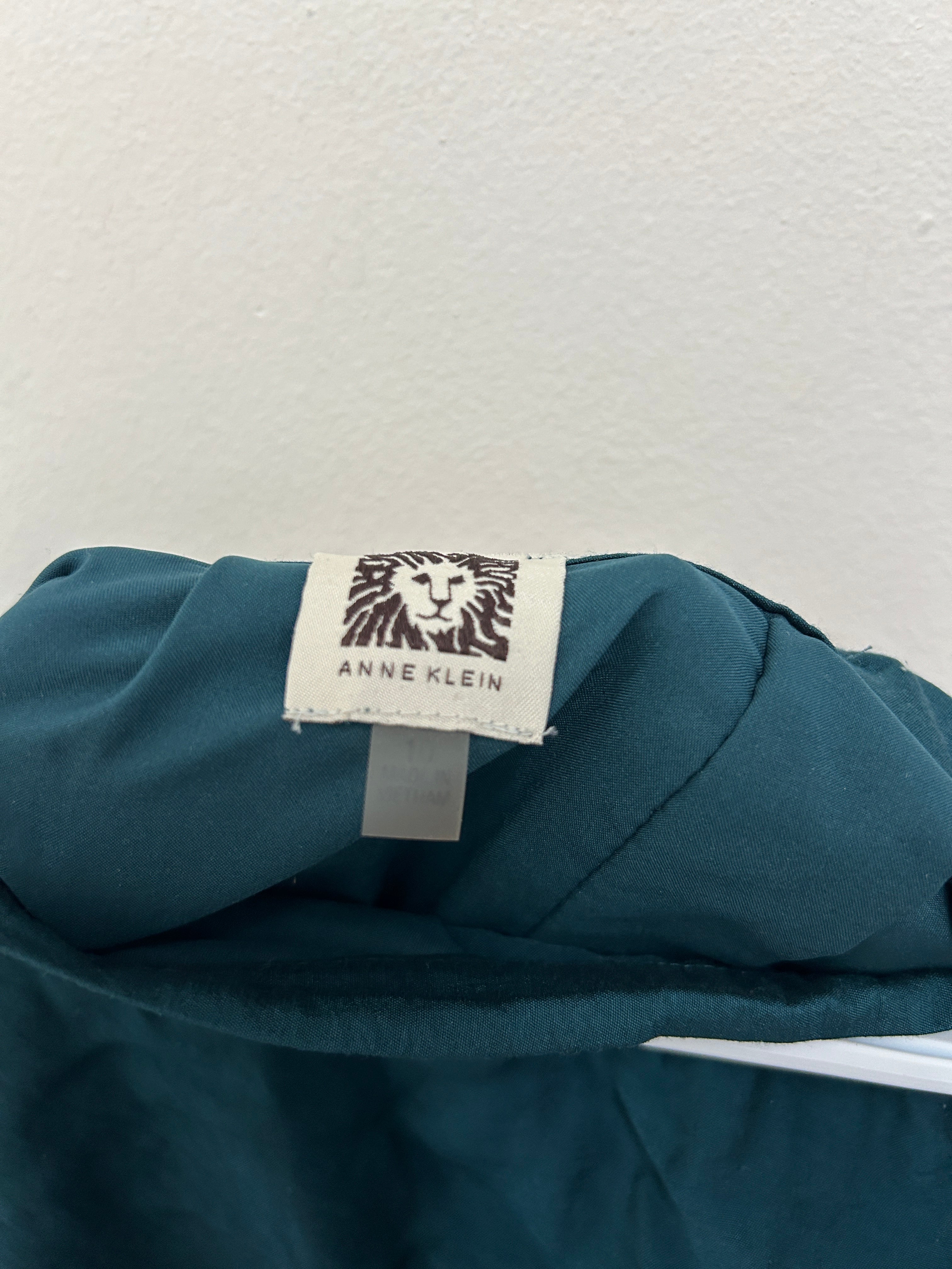 Jupe droite bleu sarcelle — ANNE KLEIN