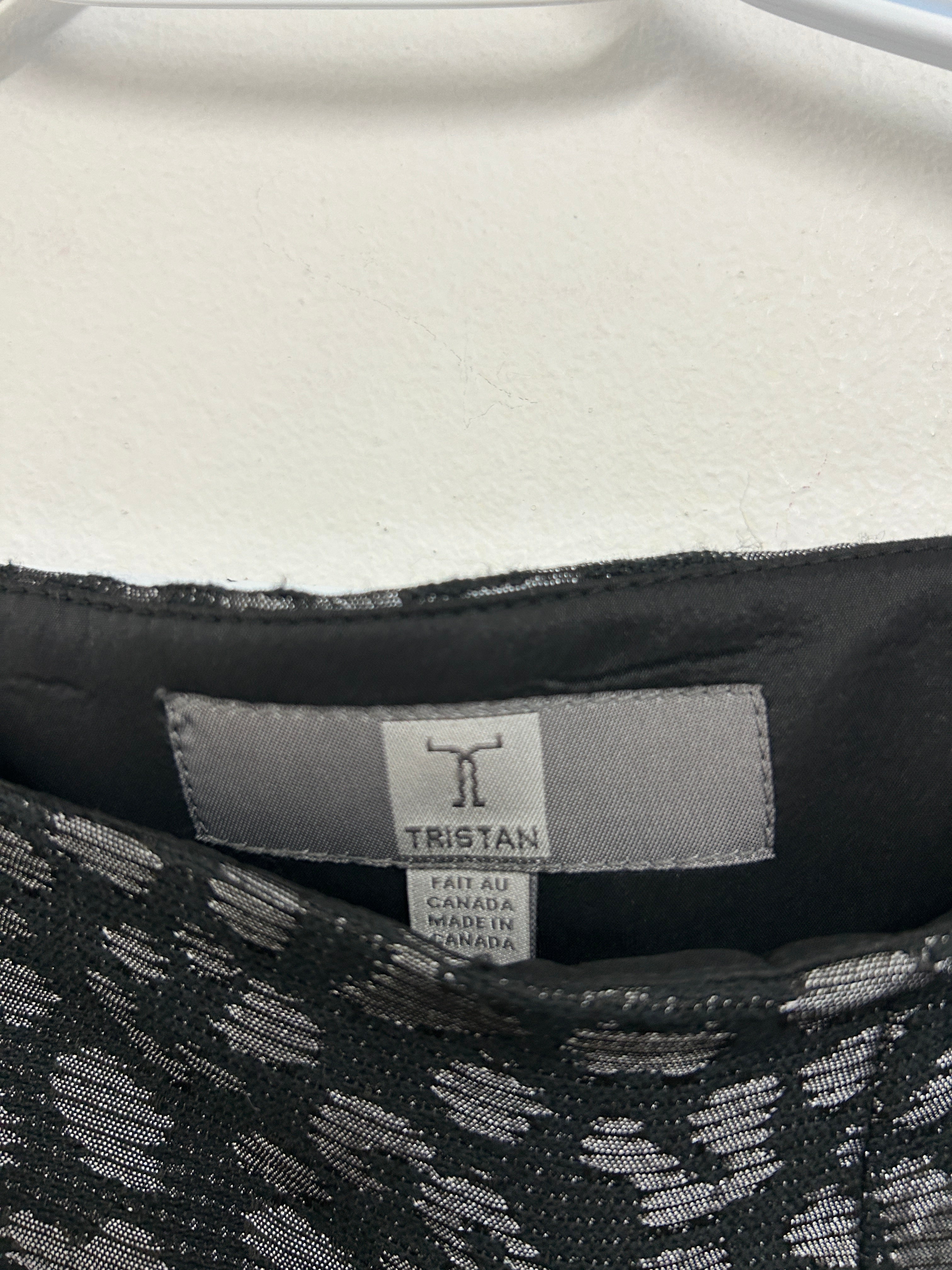 Jupe noire à motif léopard métallisé — Tristan