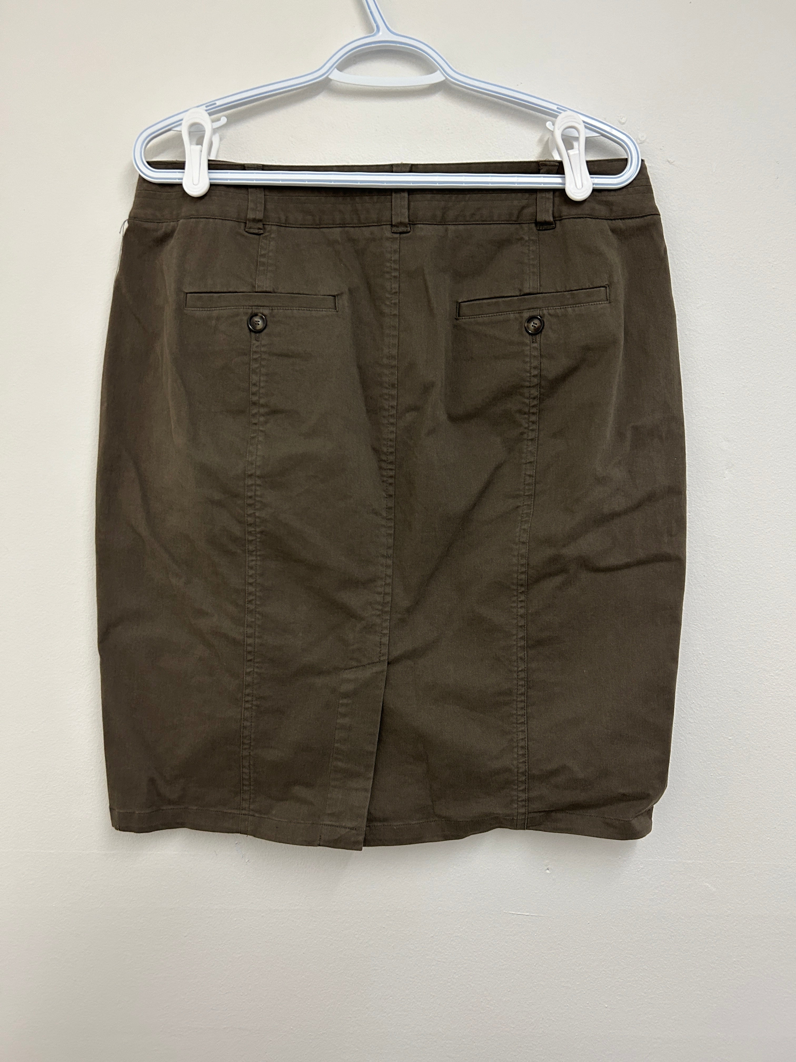 Jupe droite kaki à poches — LOFT