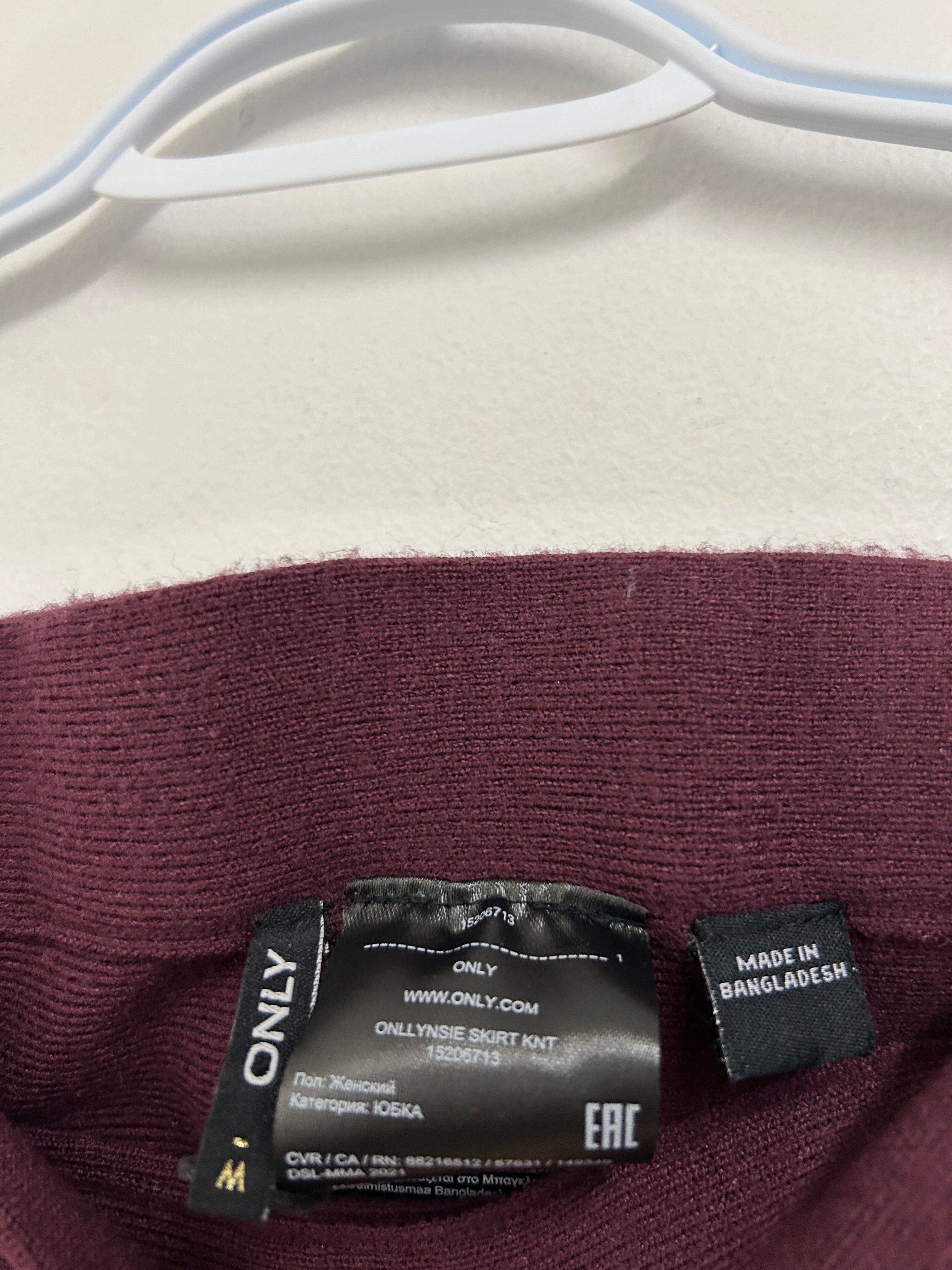 Jupe bordeaux évasée — ONLY