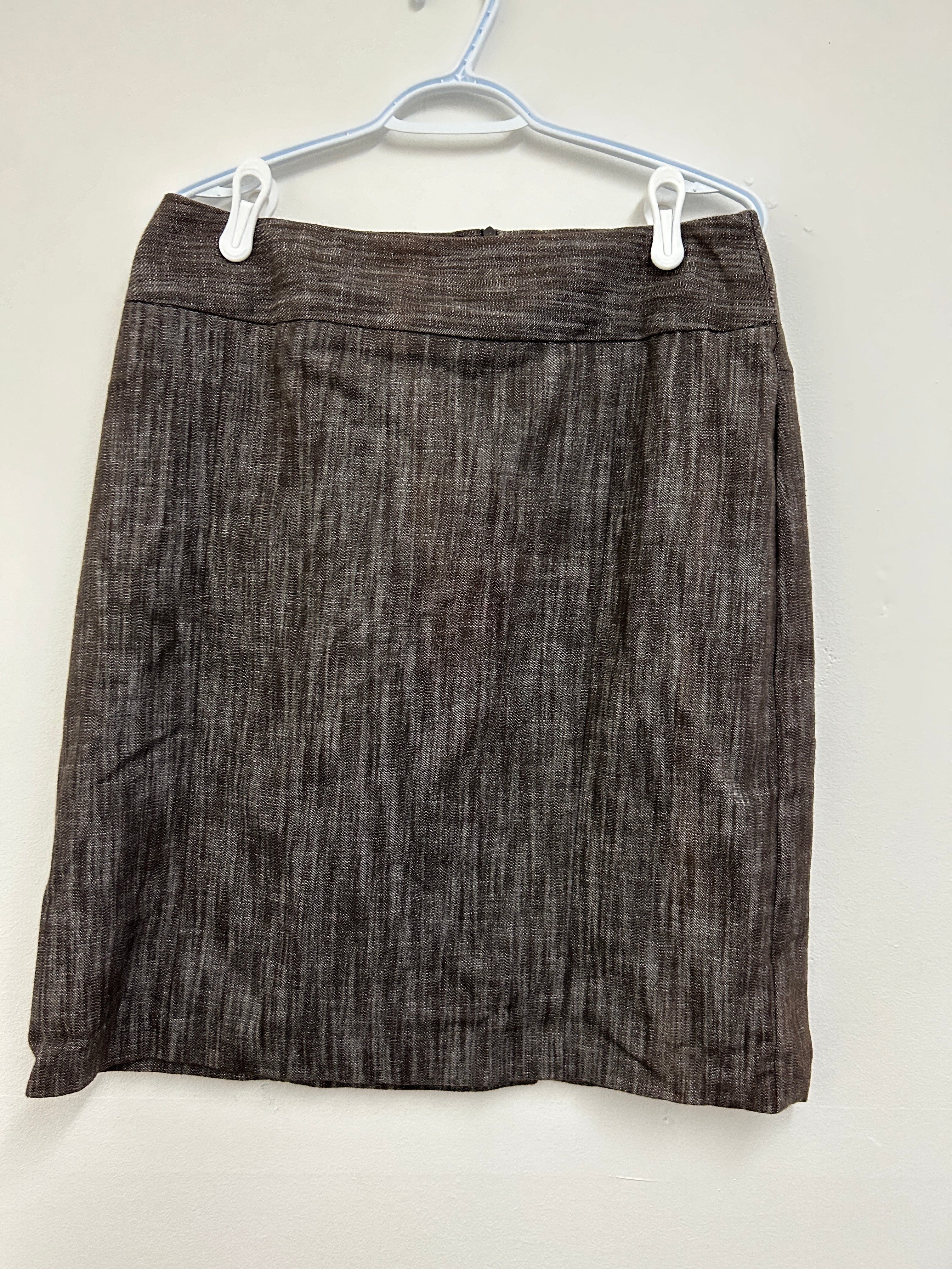 Jupe droite brun texturé — Lifestyle Attitude de Larry Levine