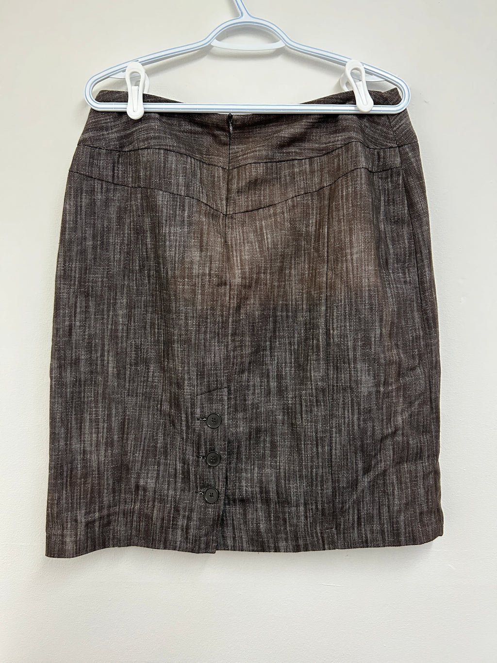 Jupe droite brun texturé — Lifestyle Attitude de Larry Levine