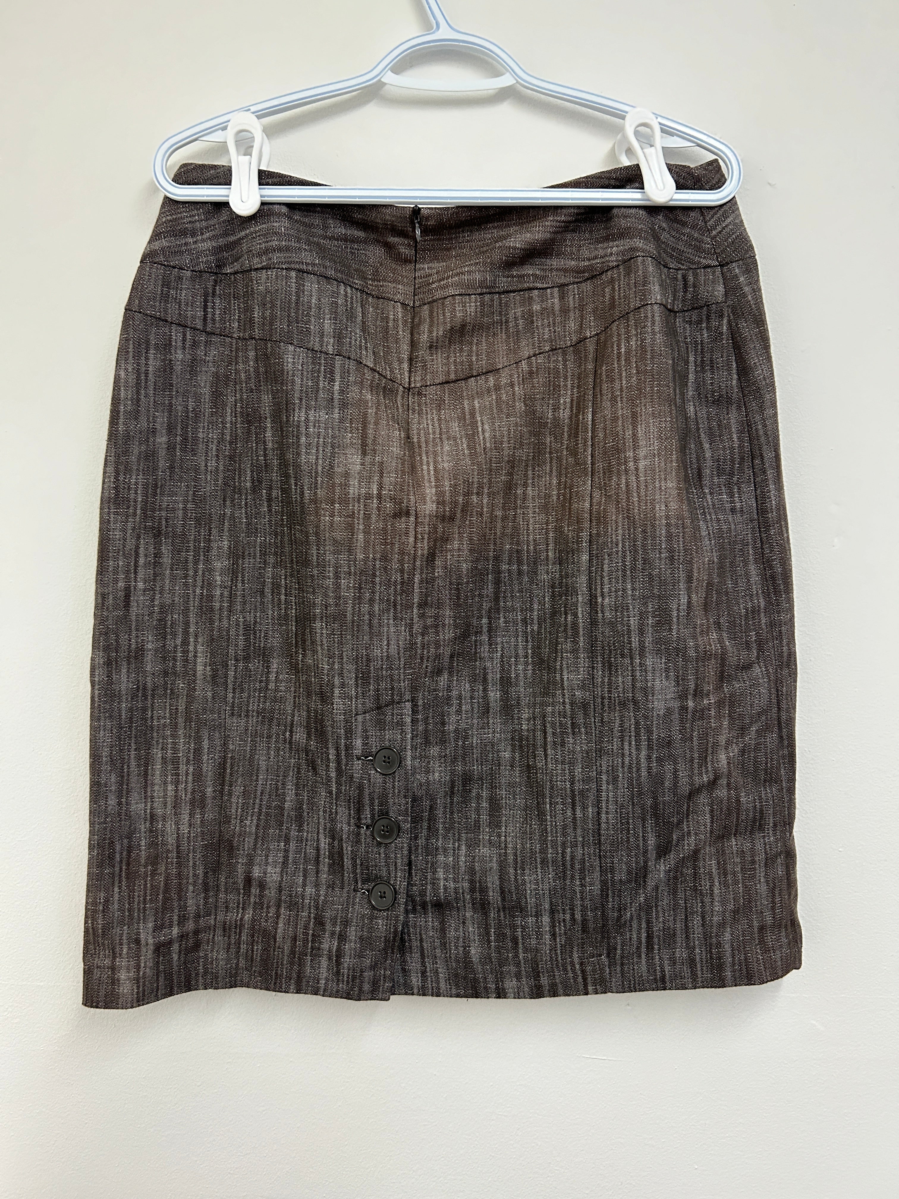 Jupe droite brun texturé — Lifestyle Attitude de Larry Levine