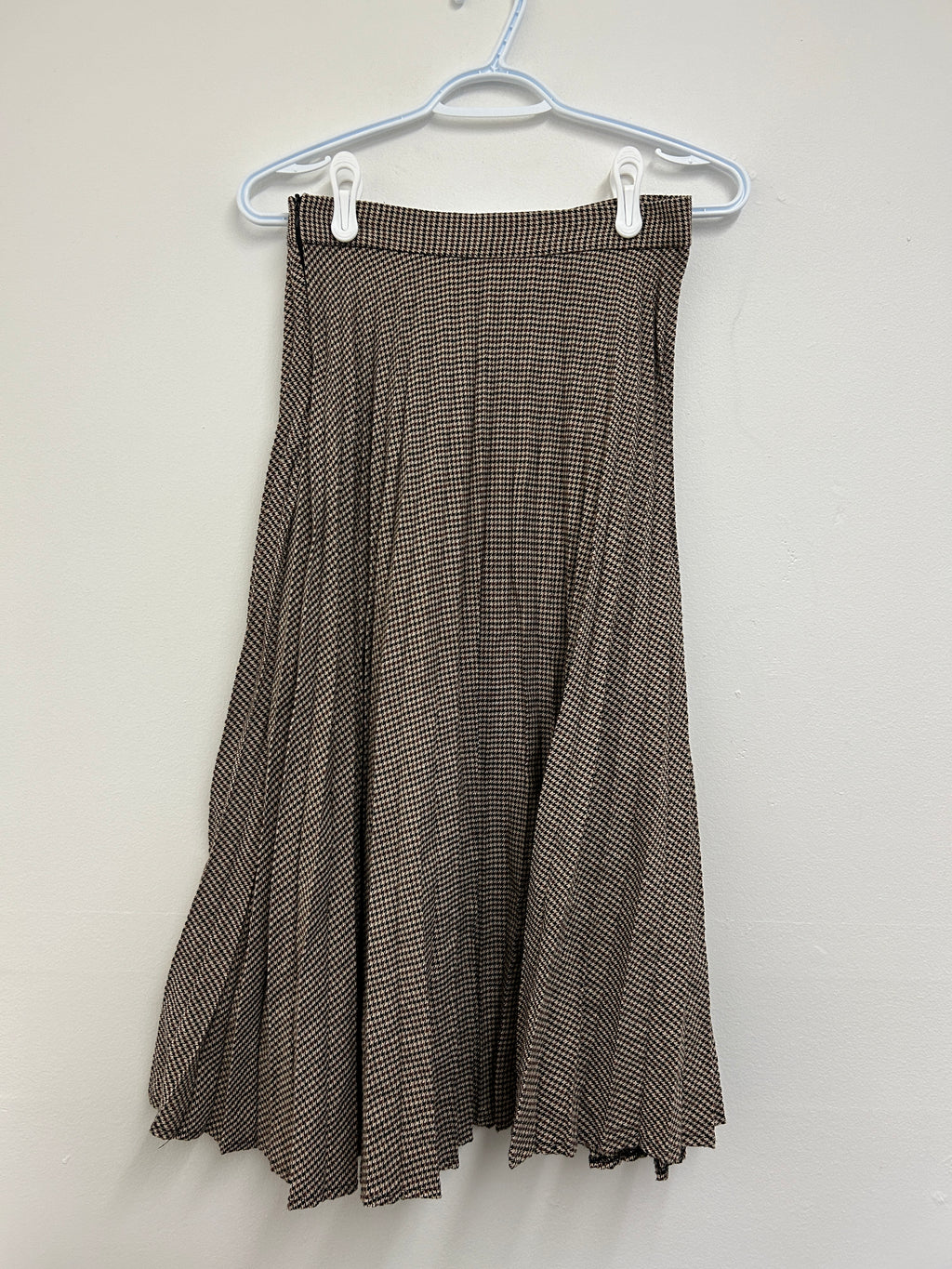 Jupe plissée à motif pied-de-poule