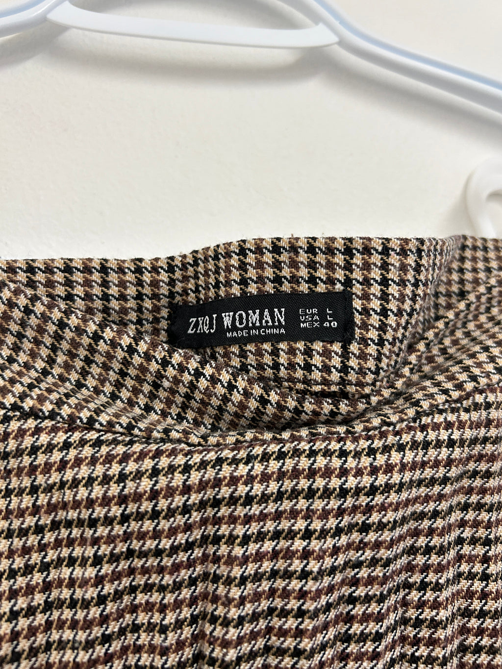 Jupe plissée à motif pied-de-poule