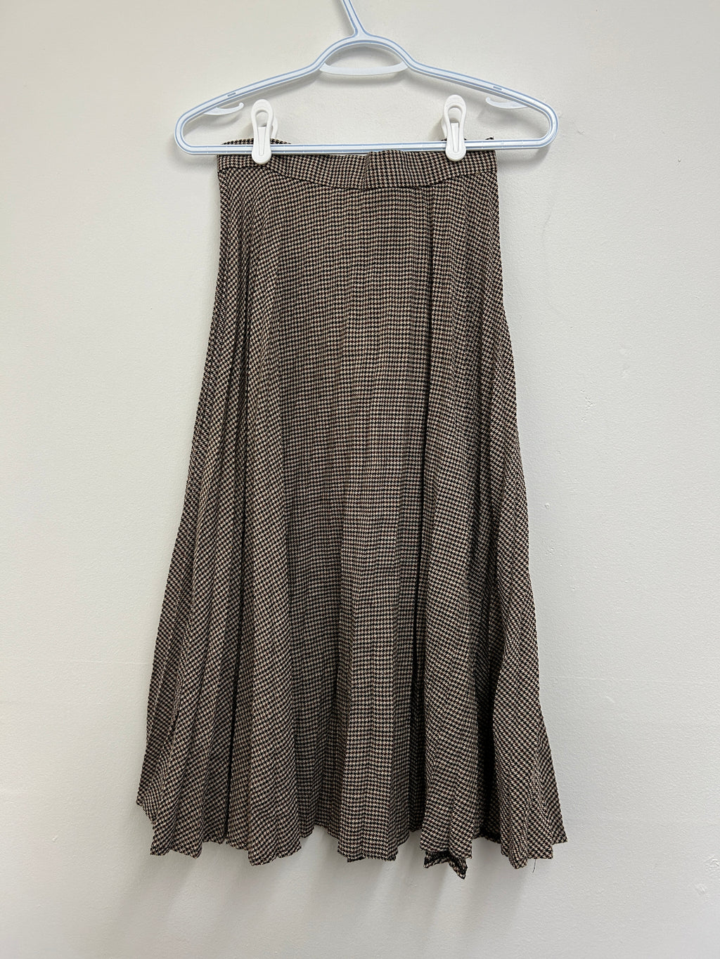 Jupe plissée à motif pied-de-poule