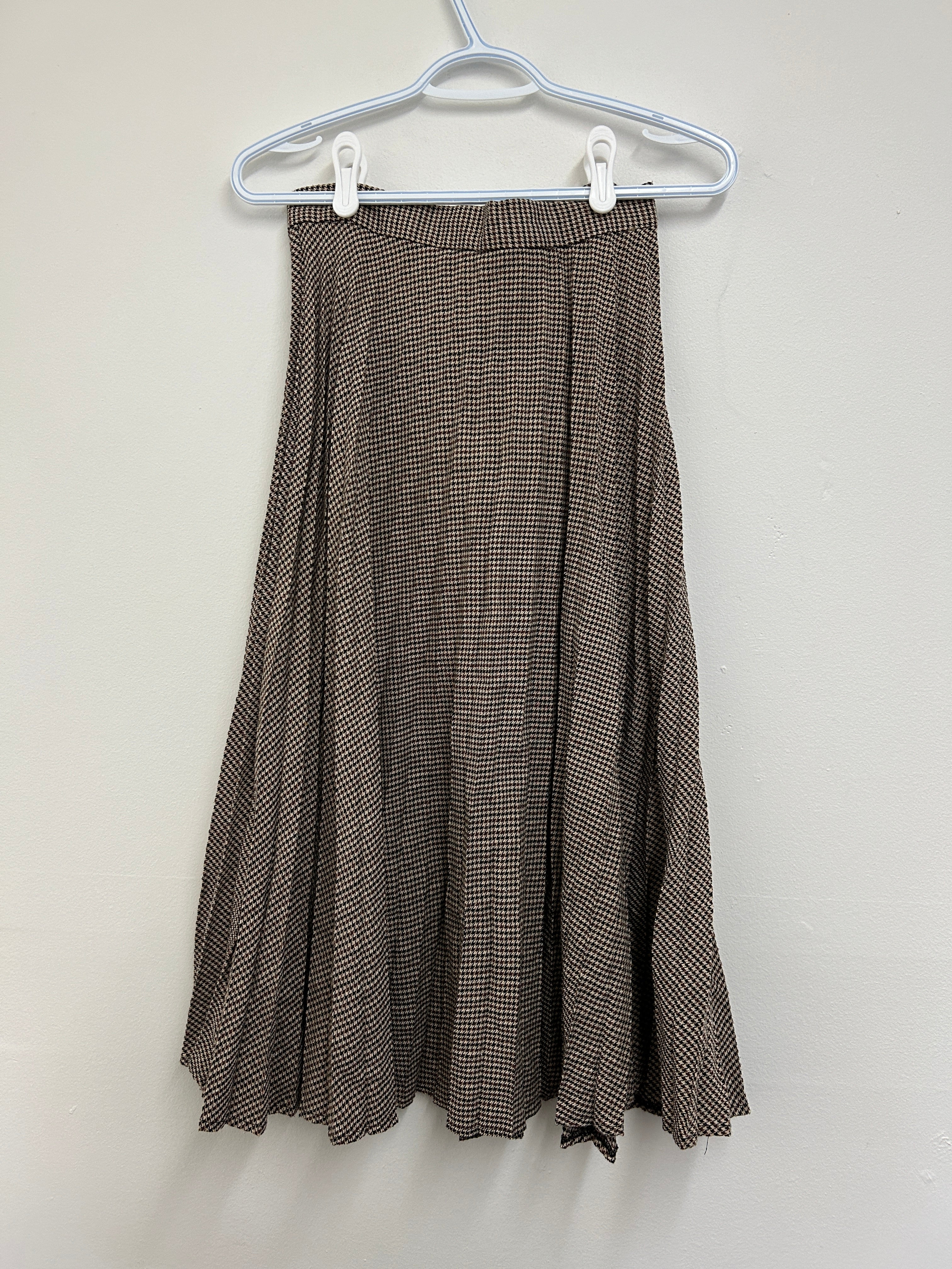 Jupe plissée à motif pied-de-poule