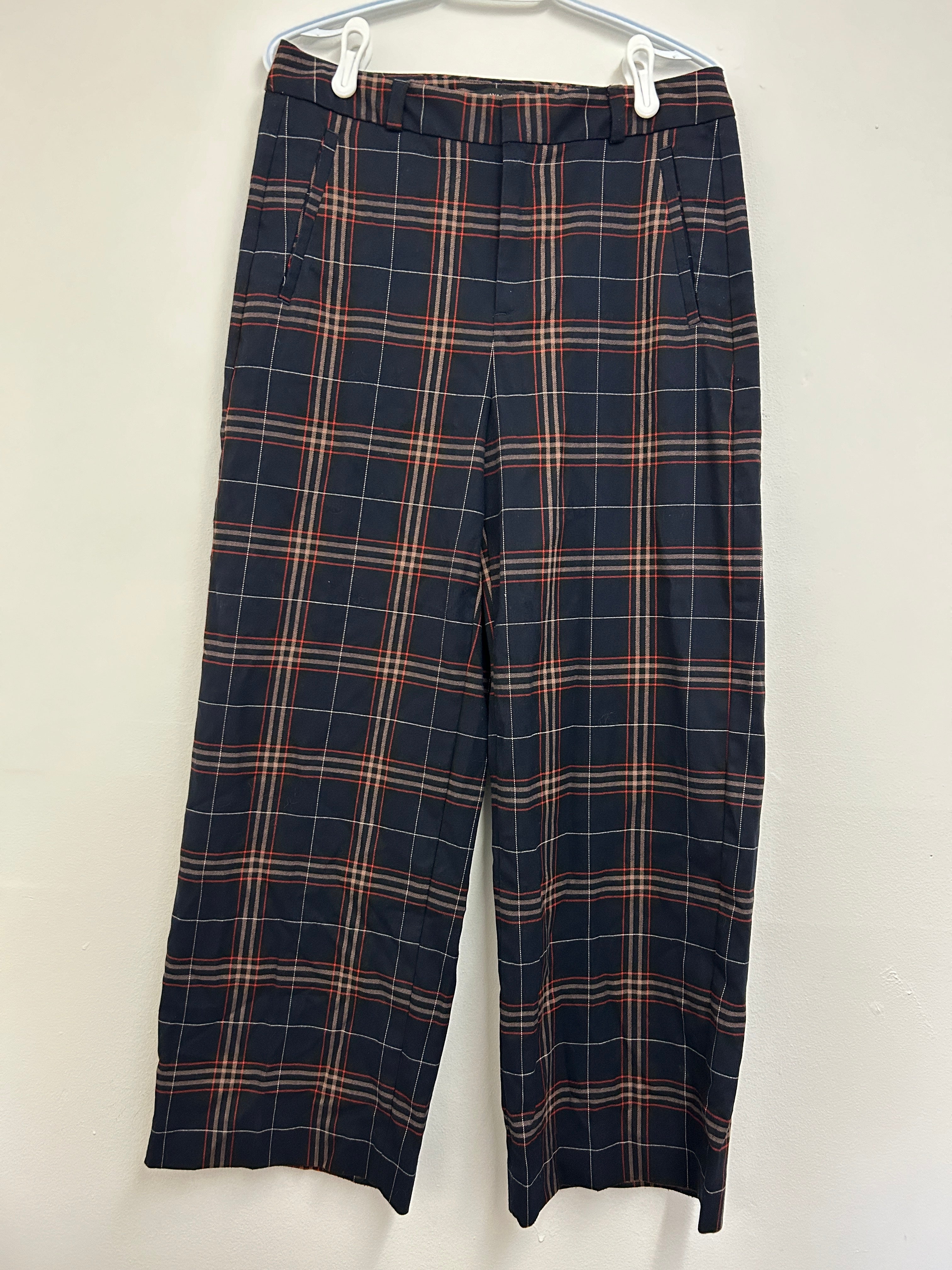 Pantalon à carreaux marine — Banana Republic