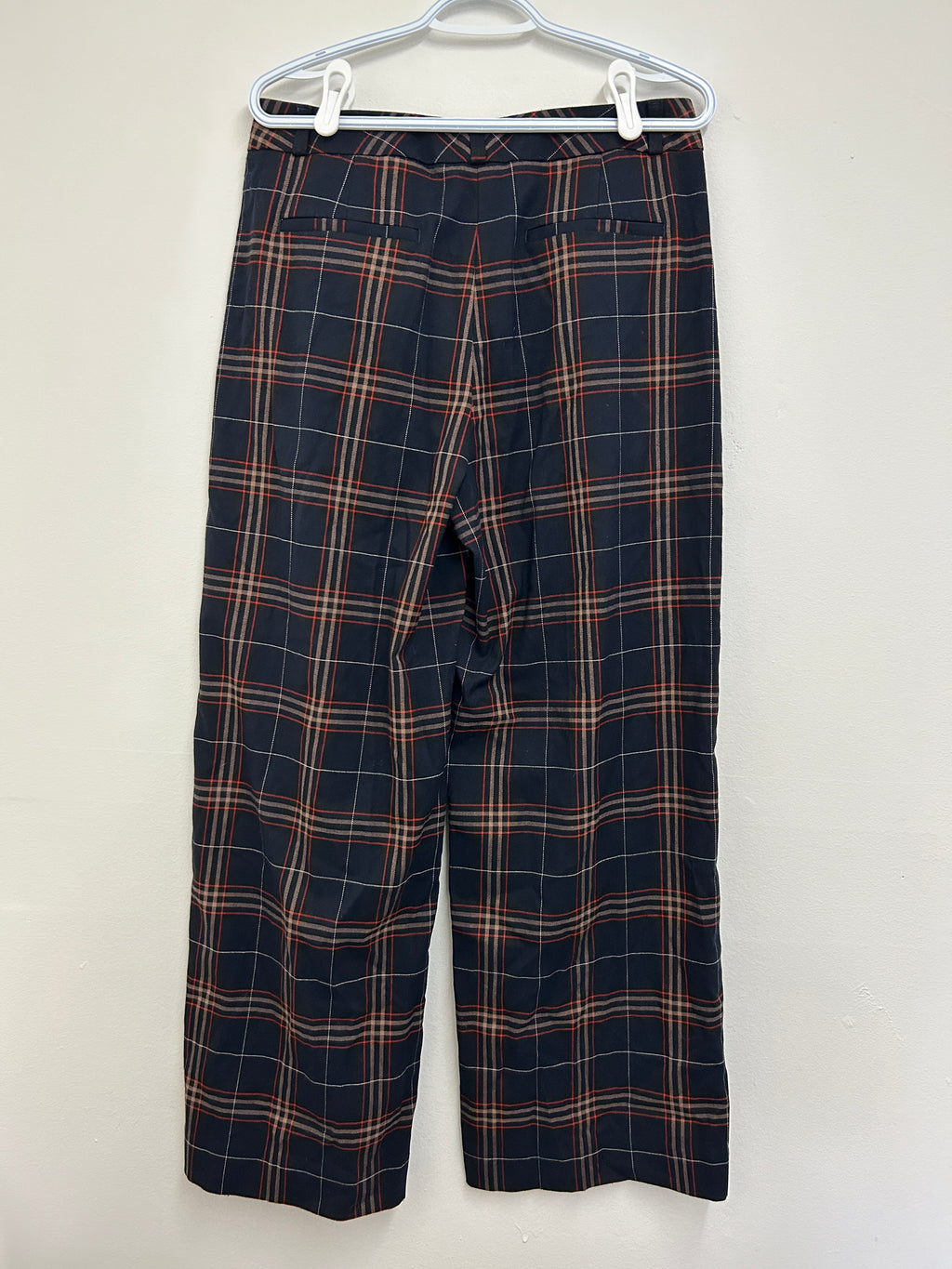 Pantalon à carreaux marine — Banana Republic