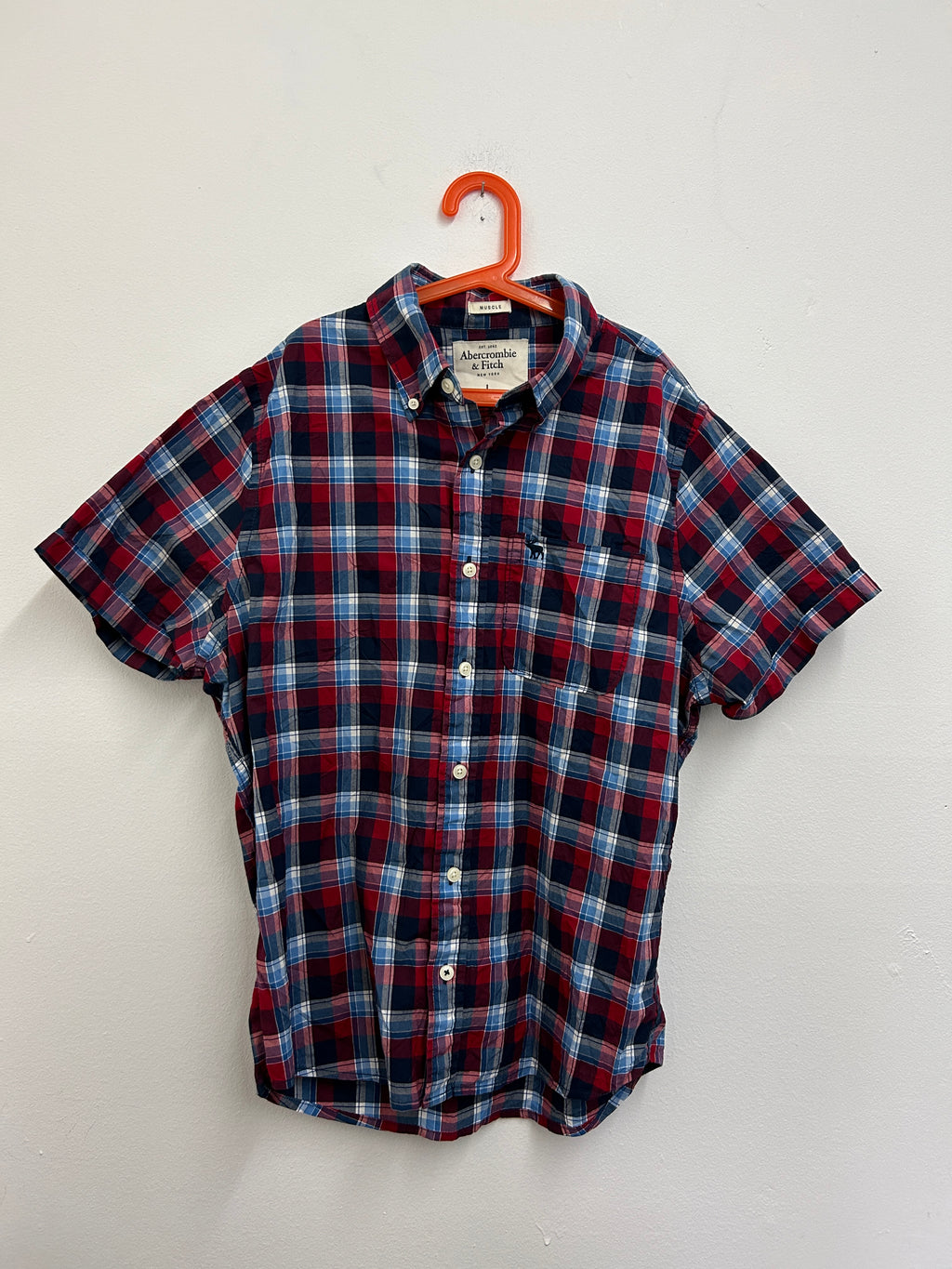 Chemise à carreaux rouge et bleu — Abercrombie & Fitch