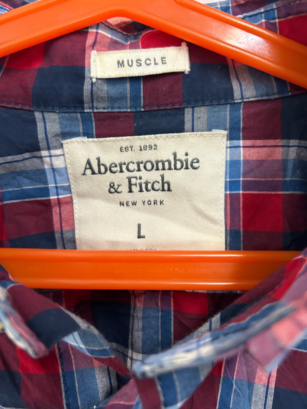 Chemise à carreaux rouge et bleu — Abercrombie & Fitch
